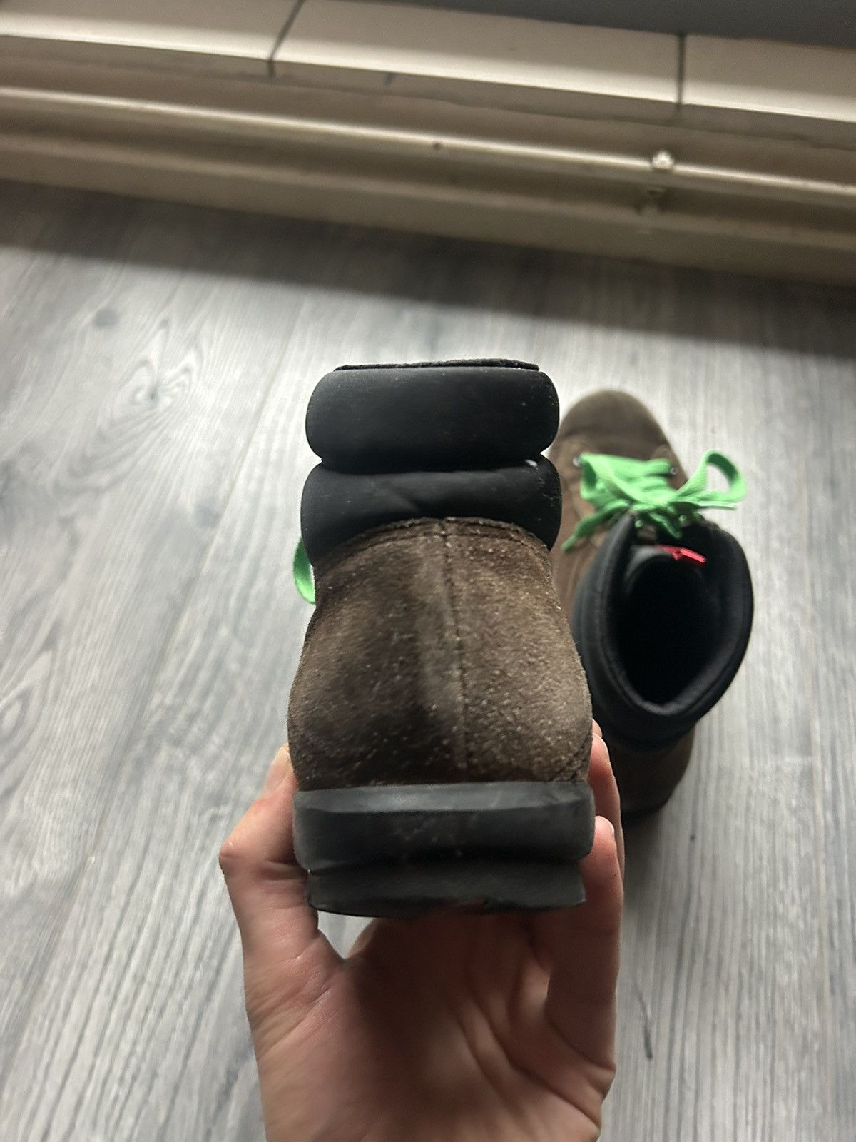 Prada Prada Brown Suede Hiking Boots with Green Laces Size US 8 / EU 41 - 7 Thumbnail