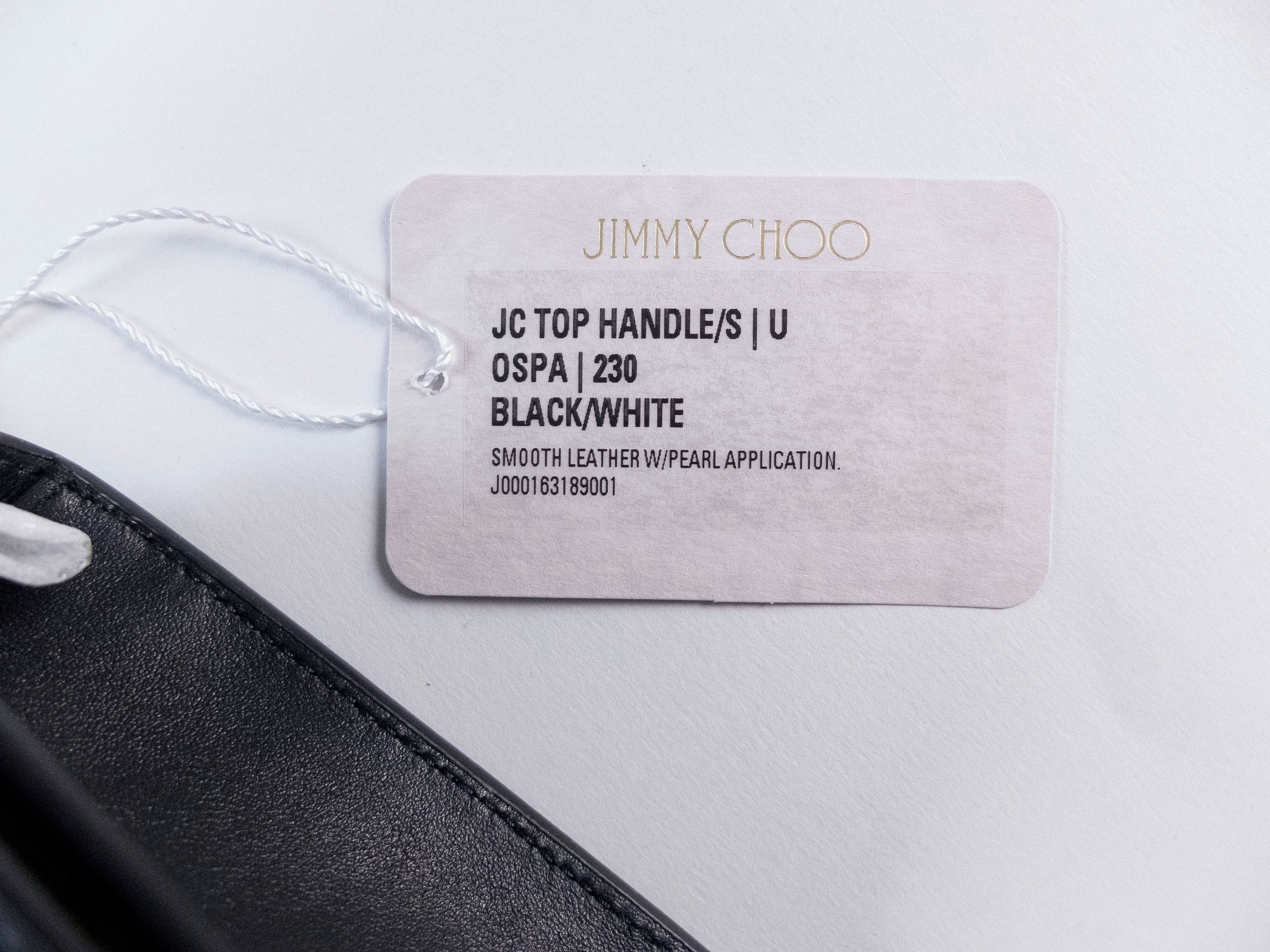 Jimmy Choo JIMMY CHOO JC Top Handle small black leather bag w pearls Size ONE SIZE - 3 Thumbnail