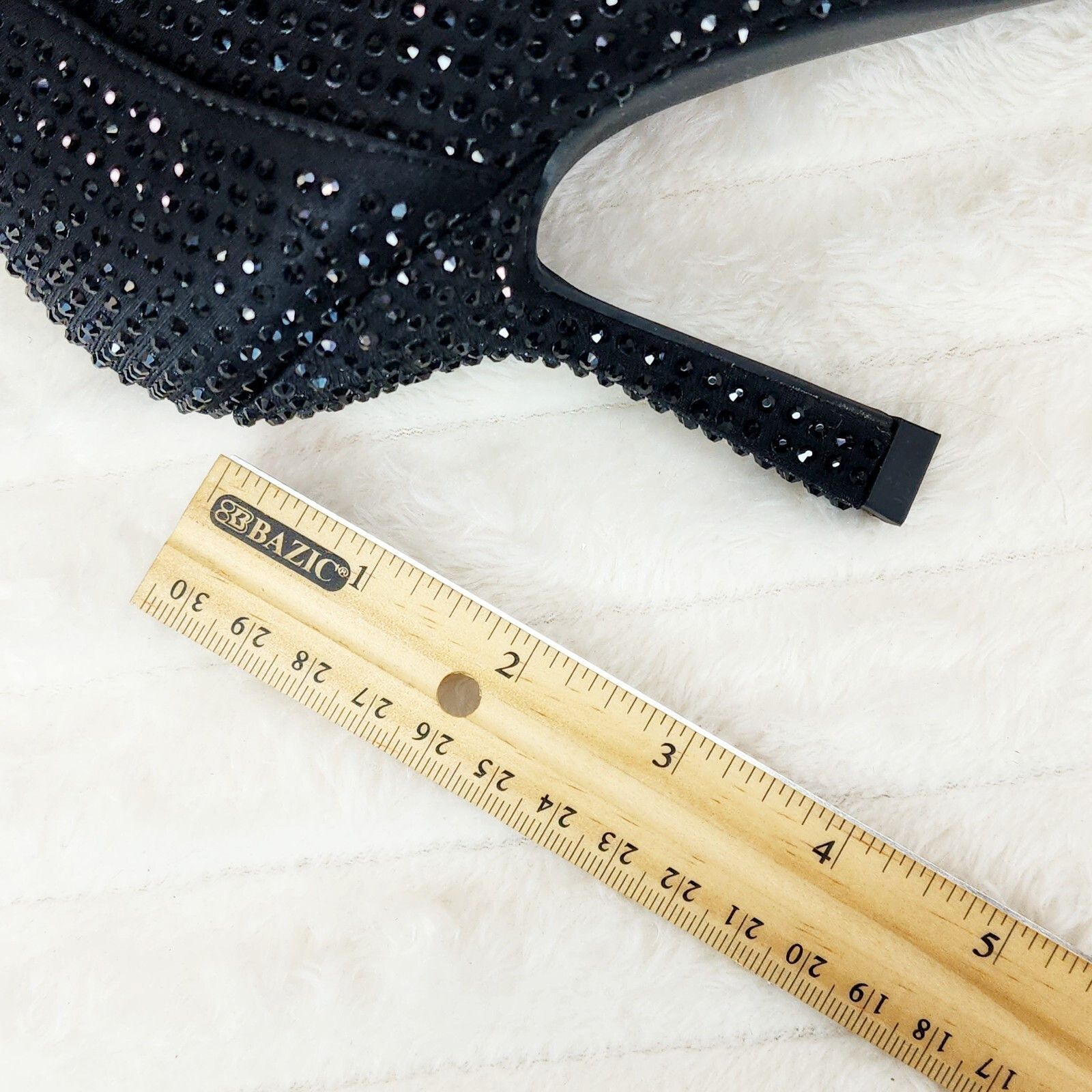 Other Stunning Black Stretch Rhinestone Ankle Boots 3.5" Heels New Size US 7.5 / IT 37.5 - 2 Thumbnail