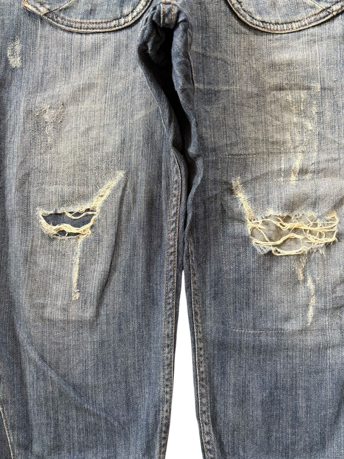 Beauty Beast Vintage Japanese Brand Buckle Back Distress Bush Pant Jeans Size 31" - 3 Thumbnail