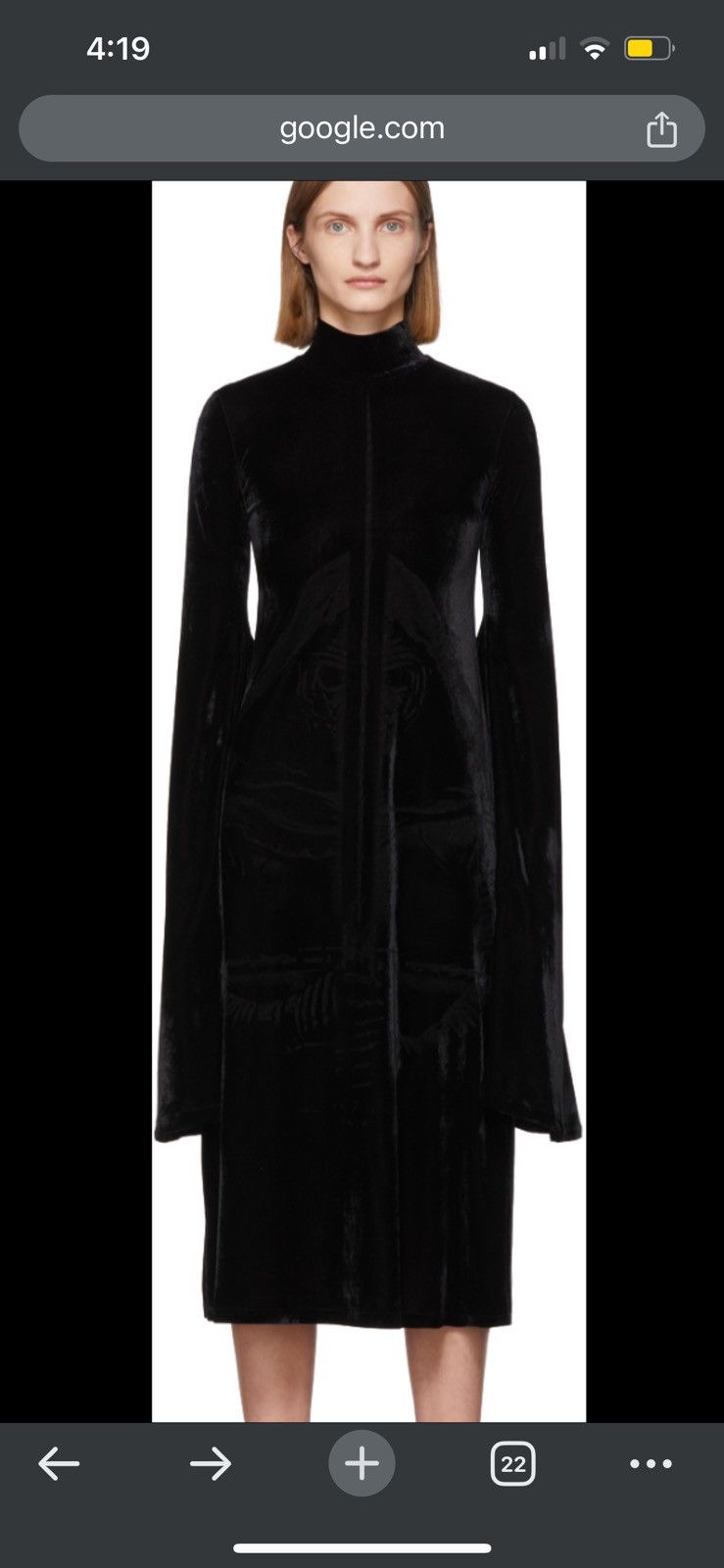 image of NWT - Vetements X Star Wars Kylo Ren Edition Velvet Dress in Black, Women's (Size XS)