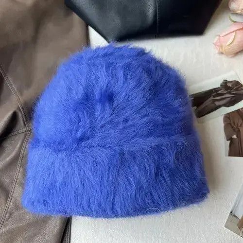 Other Fluffy Knitted Rabbit Fur Beanie Size ONE SIZE - 3 Thumbnail