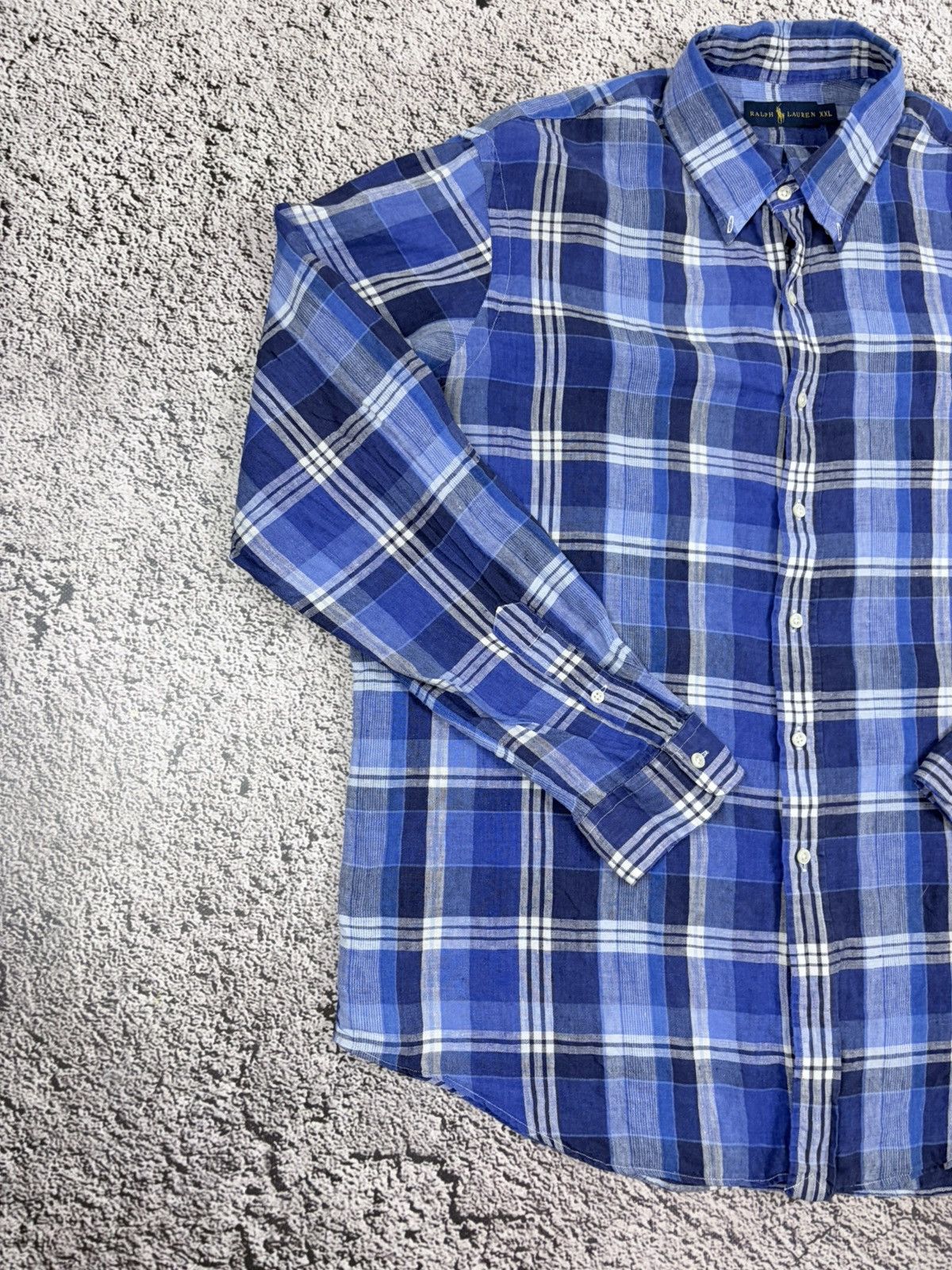 Ralph Lauren Polo Ralph Lauren 100% Linen Plaid Summer Shirt XXL Size US XXL / EU 58 / 5 - 2 Thumbnail