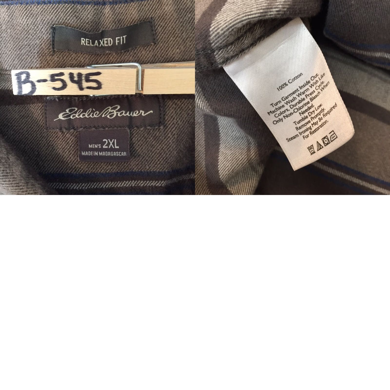 Eddie Bauer Eddie Bauer Mens Shirt 2XL Gray Striped Long Sleeve Button Front Relaxed Fit Size US XXL / EU 58 / 5 - 8 Thumbnail