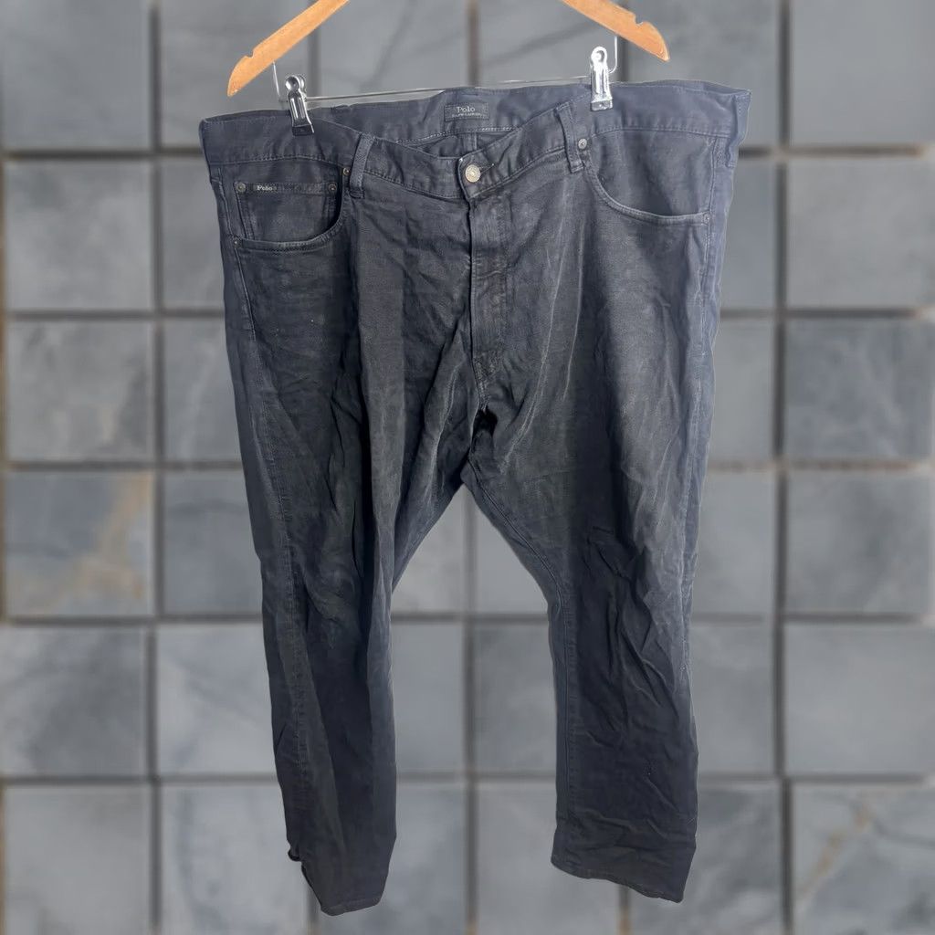 Polo Ralph Lauren Polo Ralph Lauren Jeans Mens 42 Relaxed Straight Black Denim 5-Pocket Zip Fly 30in Inseam Men’s Straight Leg Stylish Casual Wear Big & Tall Size US XL / EU 56 / 4 - 1 Thumbnail