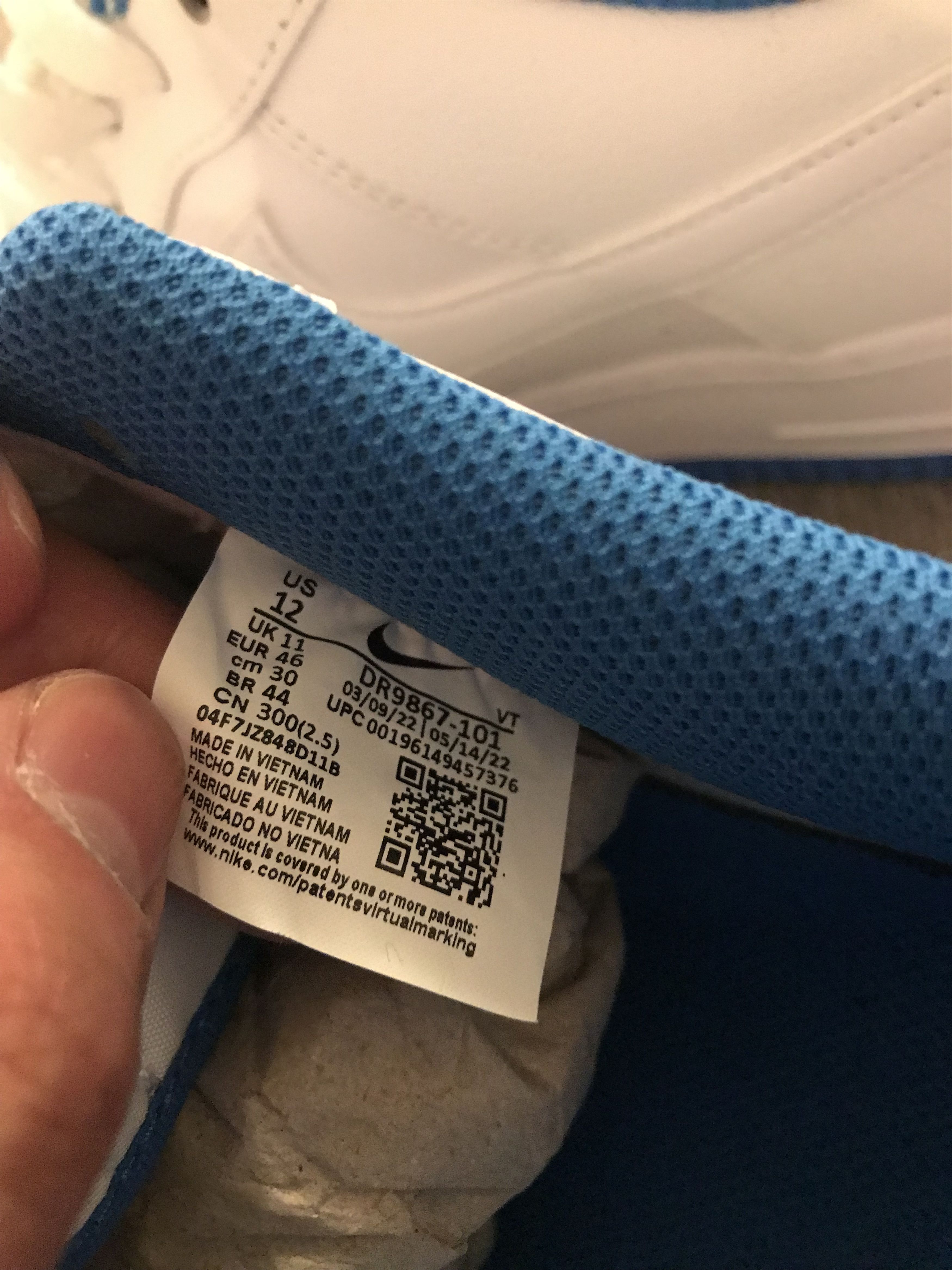 Nike Nike Air Force 1 Low '07 White Light Photo Blue Size US 12 / EU 45 - 7 Thumbnail