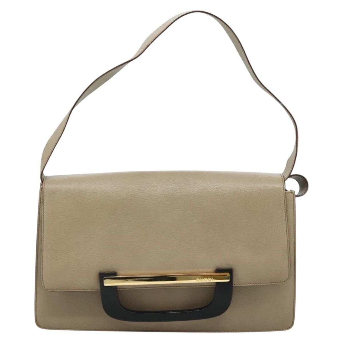 Gucci GUCCI Shoulder Bag Leather Wood Beige Black Gold Size ONE SIZE - 2 Thumbnail