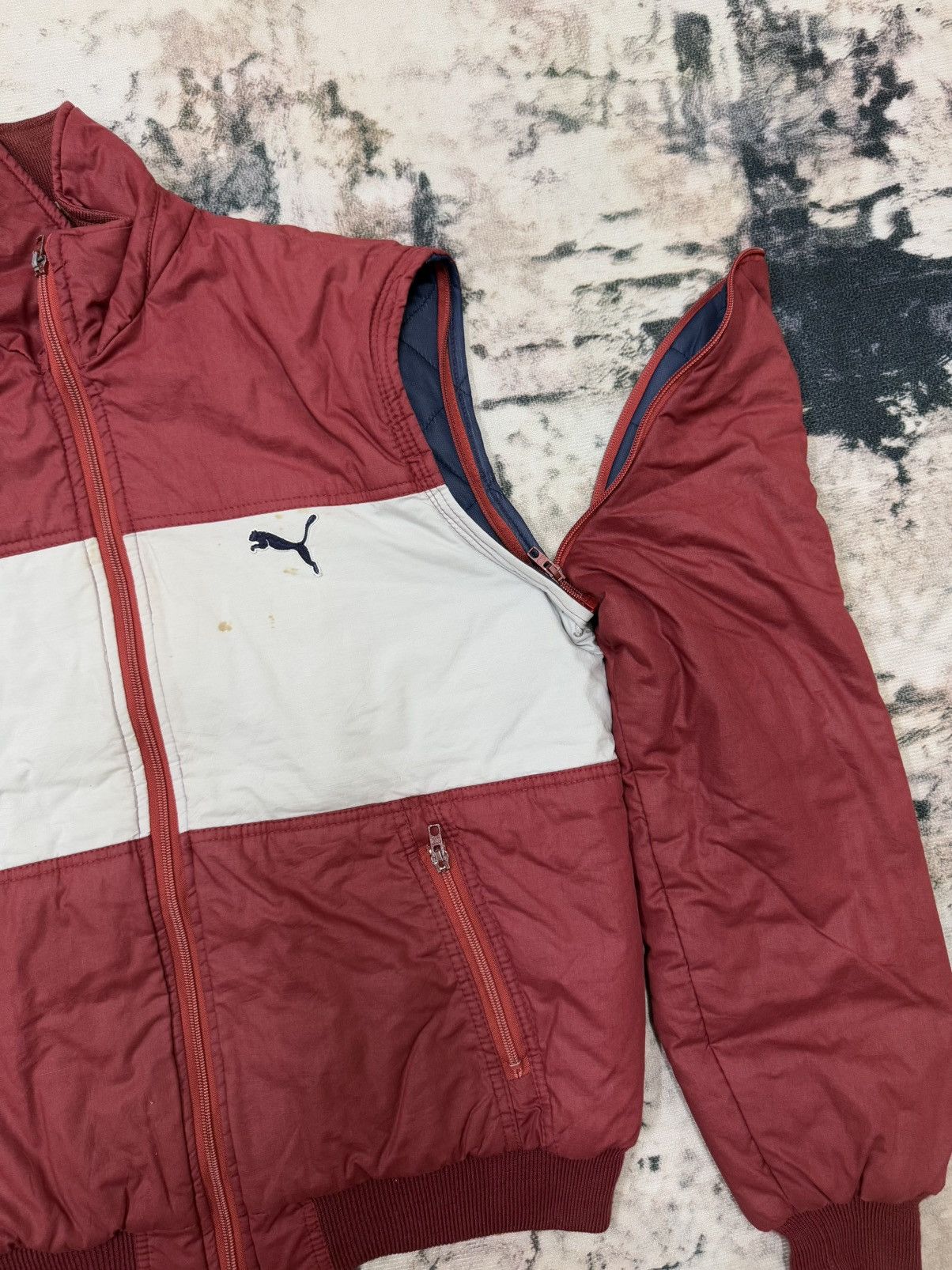 Puma × Vintage Vintage 90s Puma Convertiable Sleeve Bomber Jacket Size US M / EU 48-50 / 2 - 4 Thumbnail