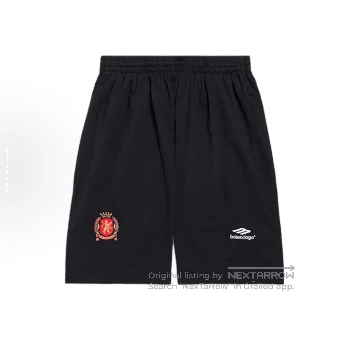 Balenciaga Black Athletic Shorts with Emblem, Size 32. Size US 32 / EU 48 - 1 Thumbnail