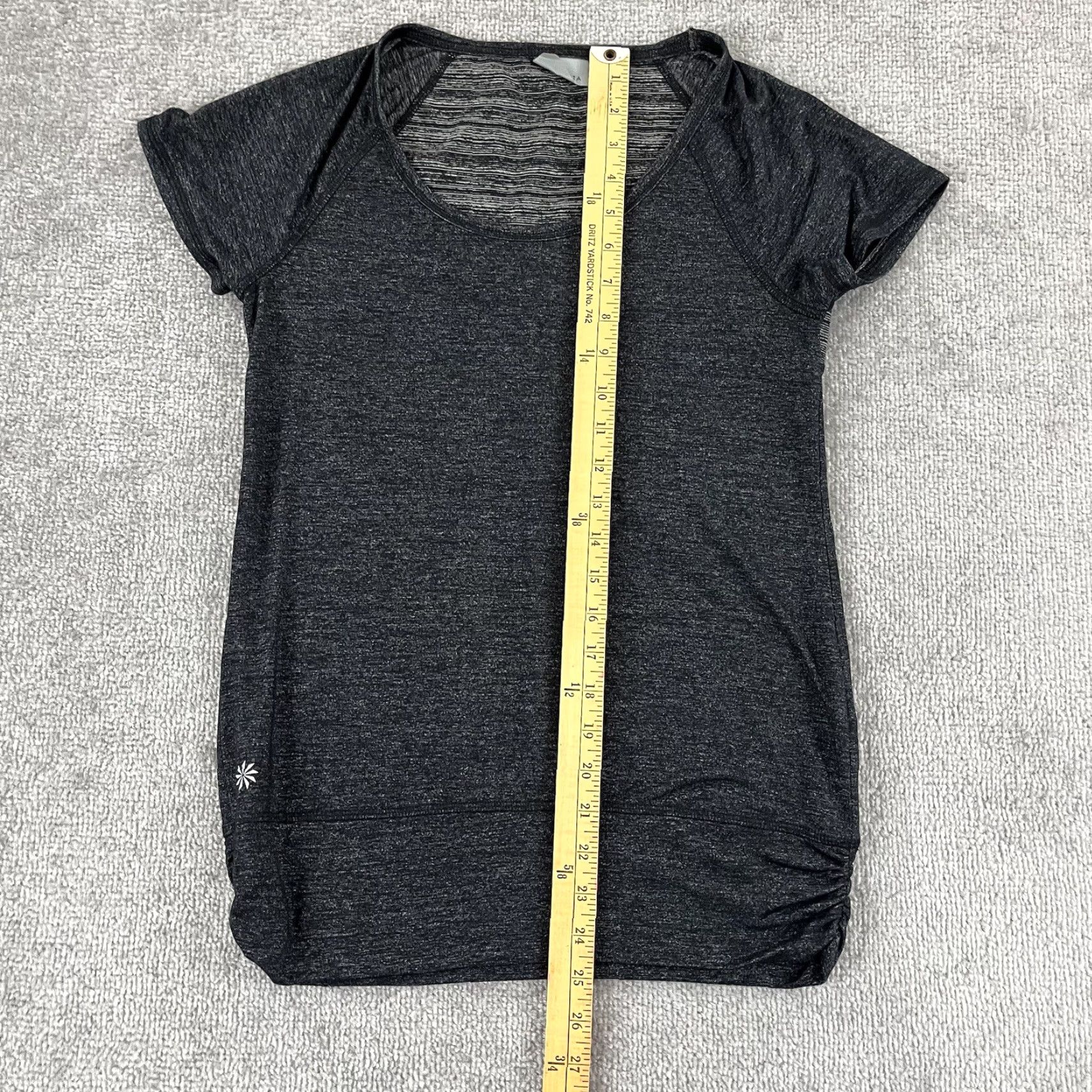Athleta ATHLETA Shirt Women XS Saturnalina Top Gray Short Sleeve Active Yoga Gym Running Size XS / US 0-2 / IT 36-38 - 4 Thumbnail