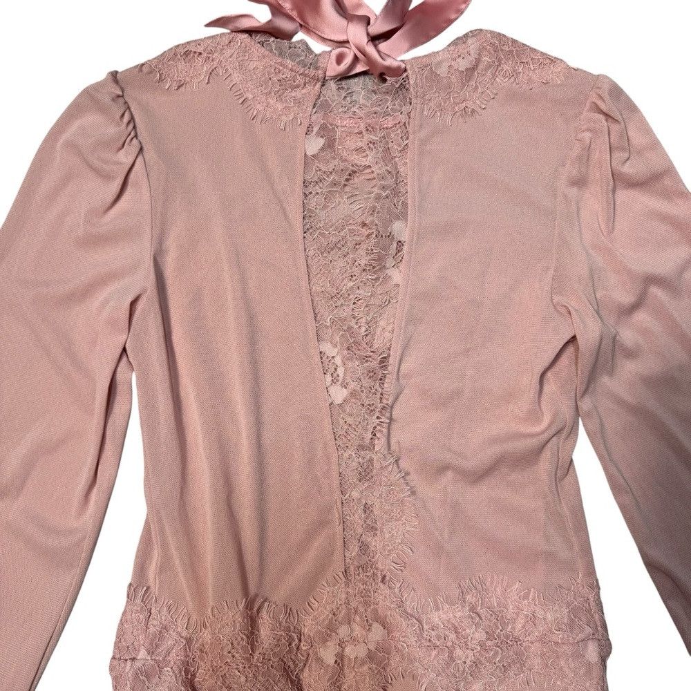 Free People New Free People Sweet Nothings Long Sleeve Peachskin Bodysu Size XS / US 0-2 / IT 36-38 - 7 Thumbnail