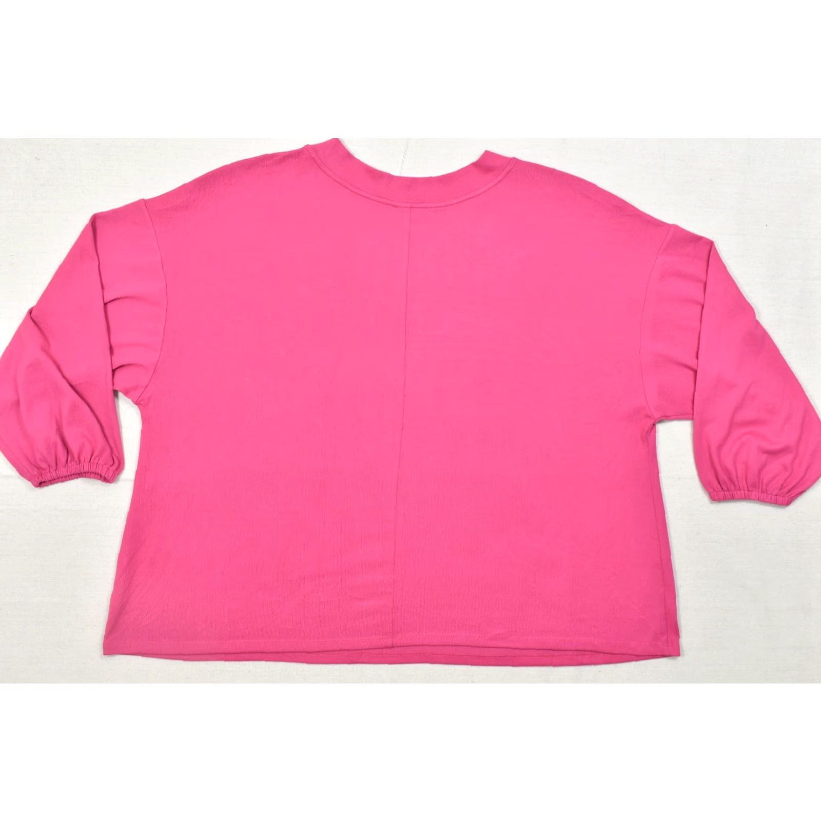 Vintage Lane Bryant Women's Plus Size 30/32 Pink V-Neck 3/4 Bubble Sleeve Pullover Top Blouse Size 4XL / US 24-26 - 2 Thumbnail
