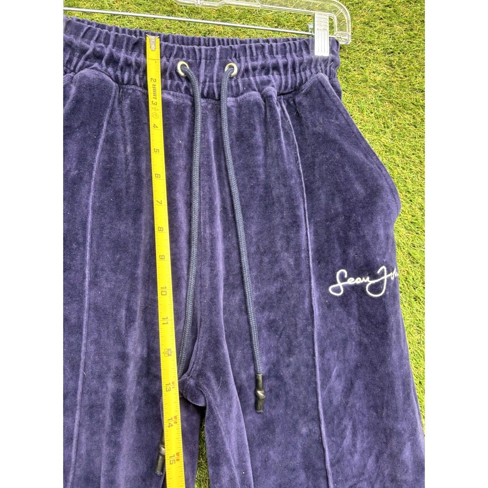 Missguided Missguided x Sean John Sweatpants Womens 2 Velour Joggers Y2K 90s Blue Cotton Blend Velour Wide-Leg Jogger XS-2 26in 30in Womens Size 26" / US 2 / IT 38 - 5 Thumbnail