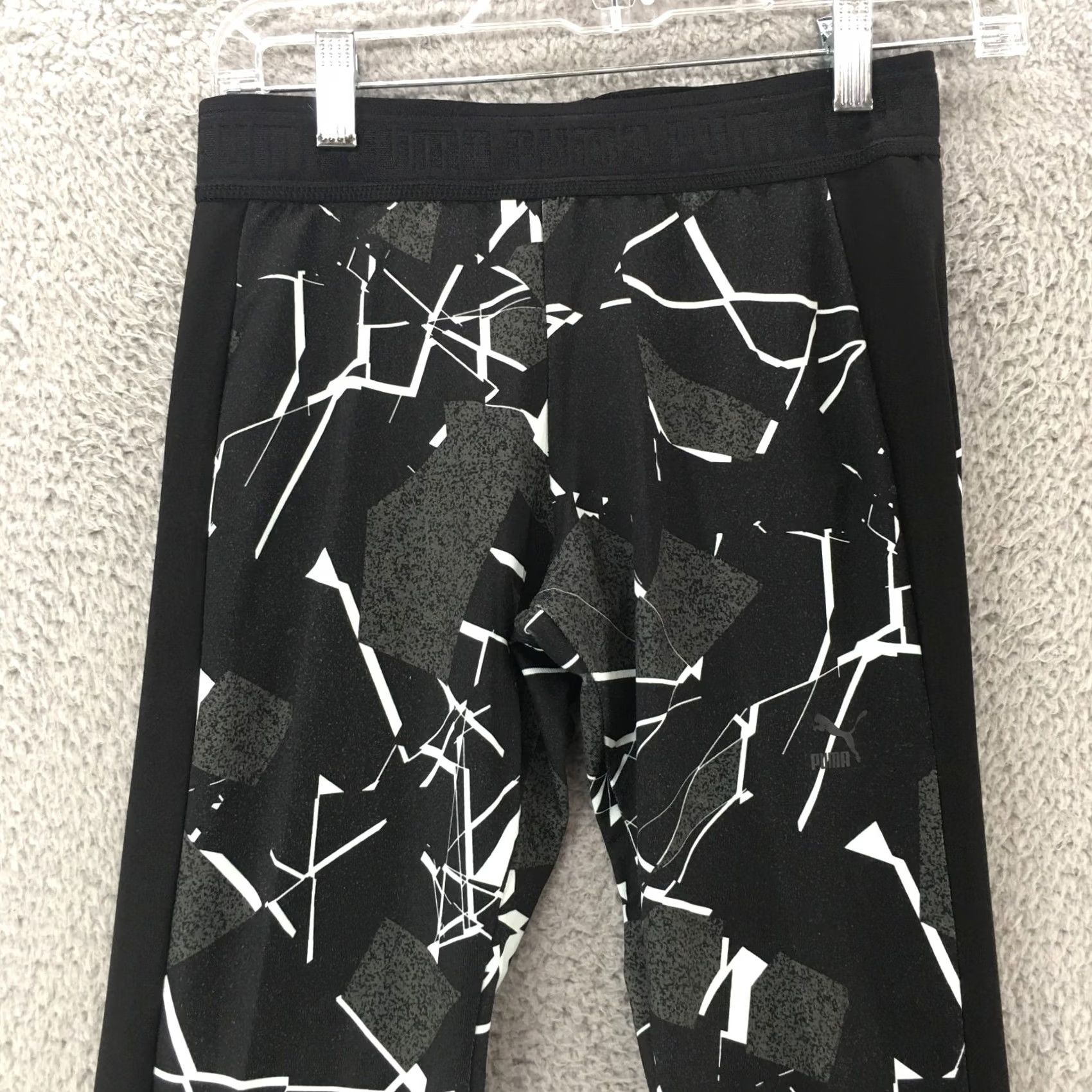 Puma PUMA Atheltic Printed Compression Leggings Womens Medium Black Pull On Mid Rise Size 32" / US 10 / IT 46 - 2 Thumbnail