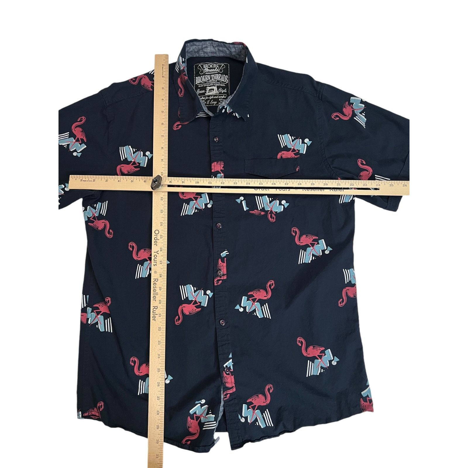 Other Broken Threads Short Sleeve Button Up Shirt Flamingo XL Size US XL / EU 56 / 4 - 9 Thumbnail