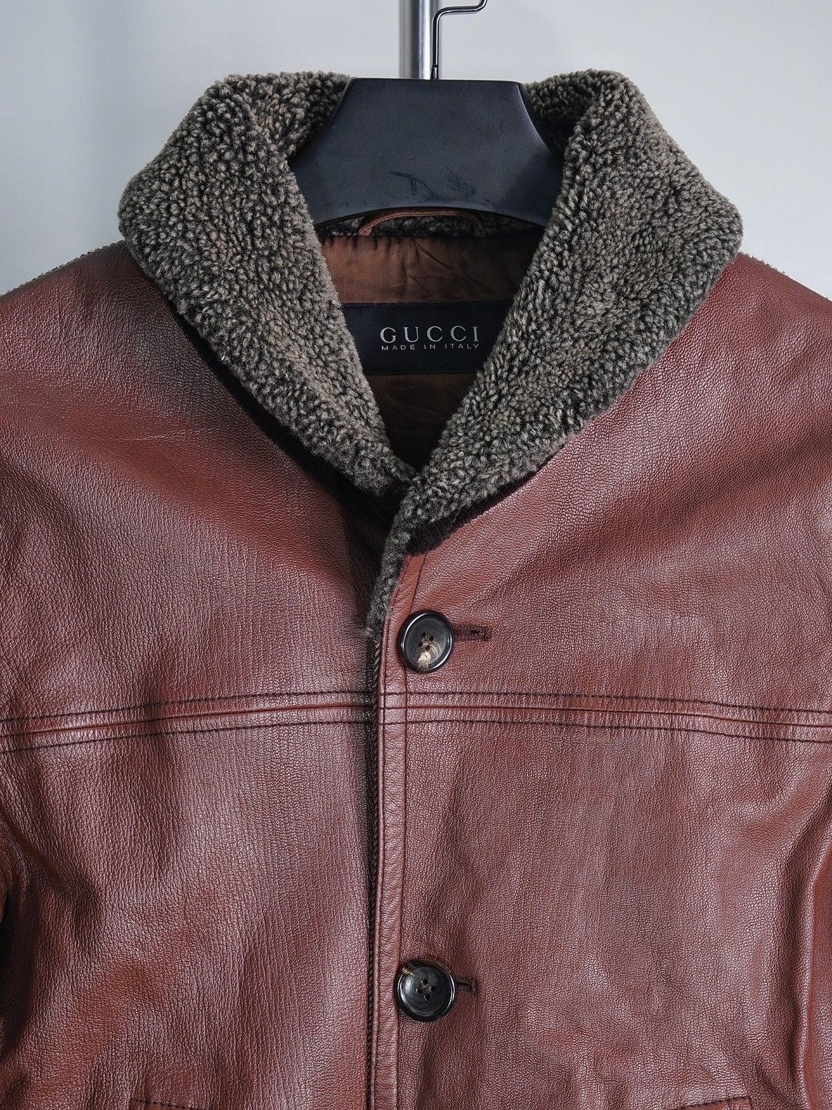 Gucci Shearling Collar Leather Jacket Tom Ford Era Size US M / EU 48-50 / 2 - 3 Thumbnail