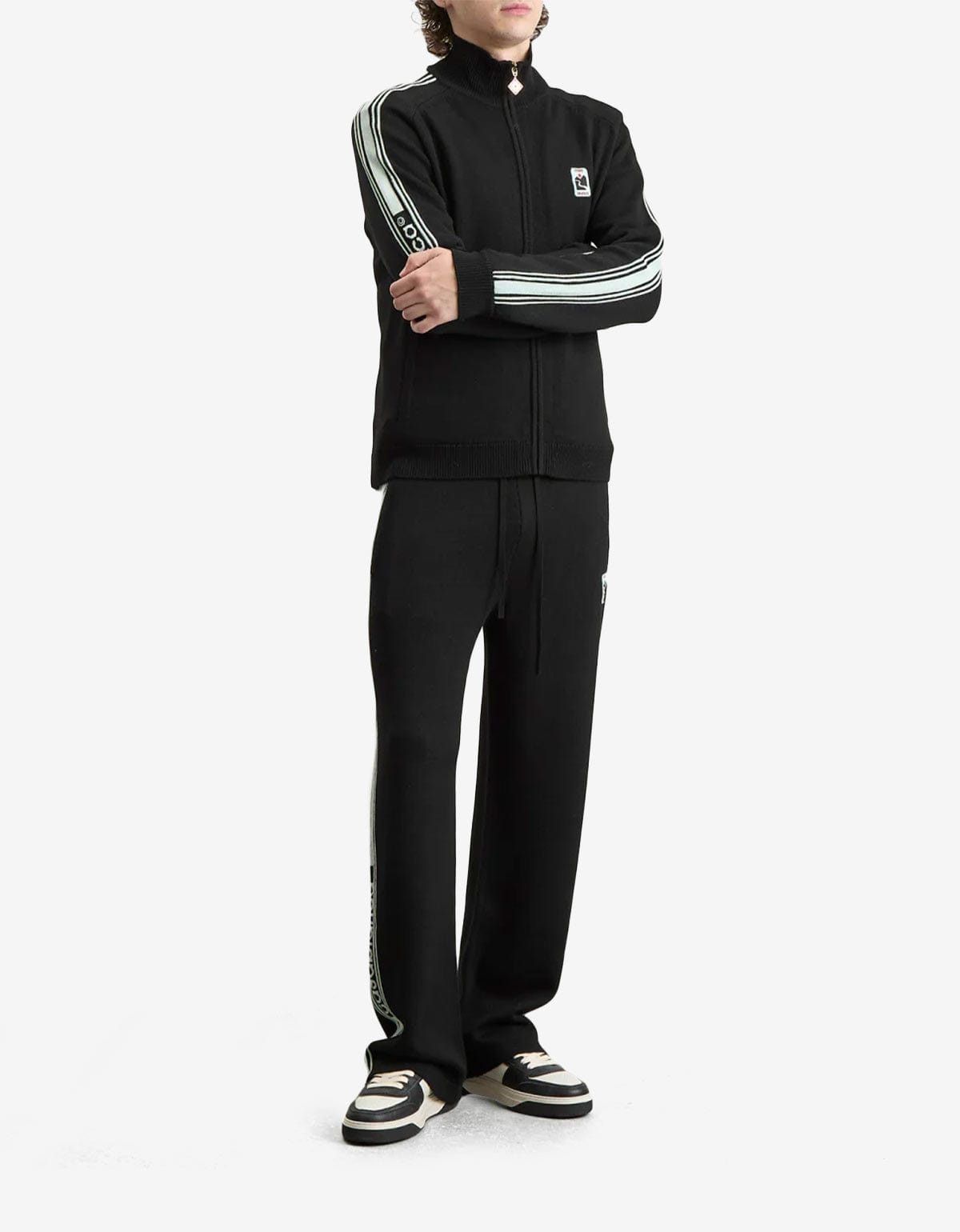 Casablanca Casablanca Black Merino Wool Track Jacket Size US XL / EU 56 / 4 - 5 Thumbnail