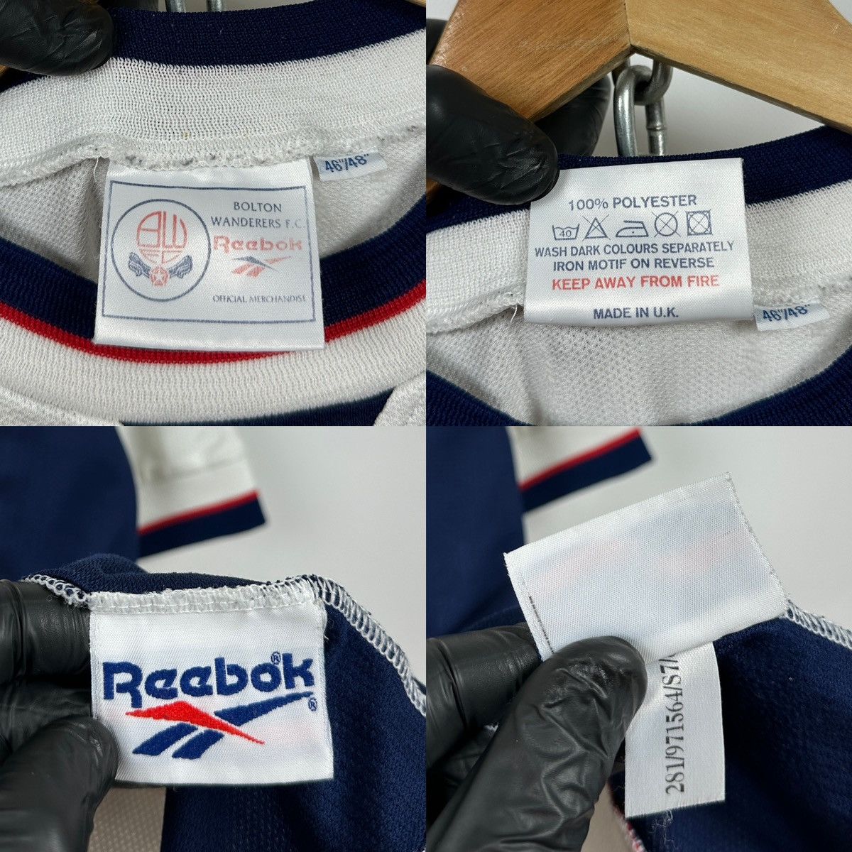 Reebok 1998/99 Reebok Bolton Wanderers Vintage Soccer Jersey Shirt Size US XXL / EU 58 / 5 - 24 Thumbnail