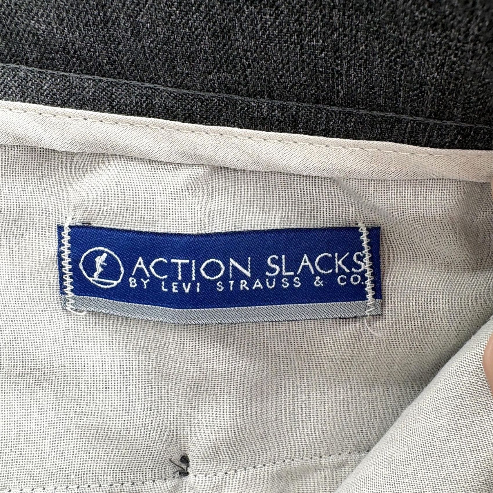 Levi's VINTAGE Levi's Action Slacks Dress Pants Mens 46x30 Gray Regular Fit Tapered 90s Size US 30 / EU 46 - 3 Thumbnail