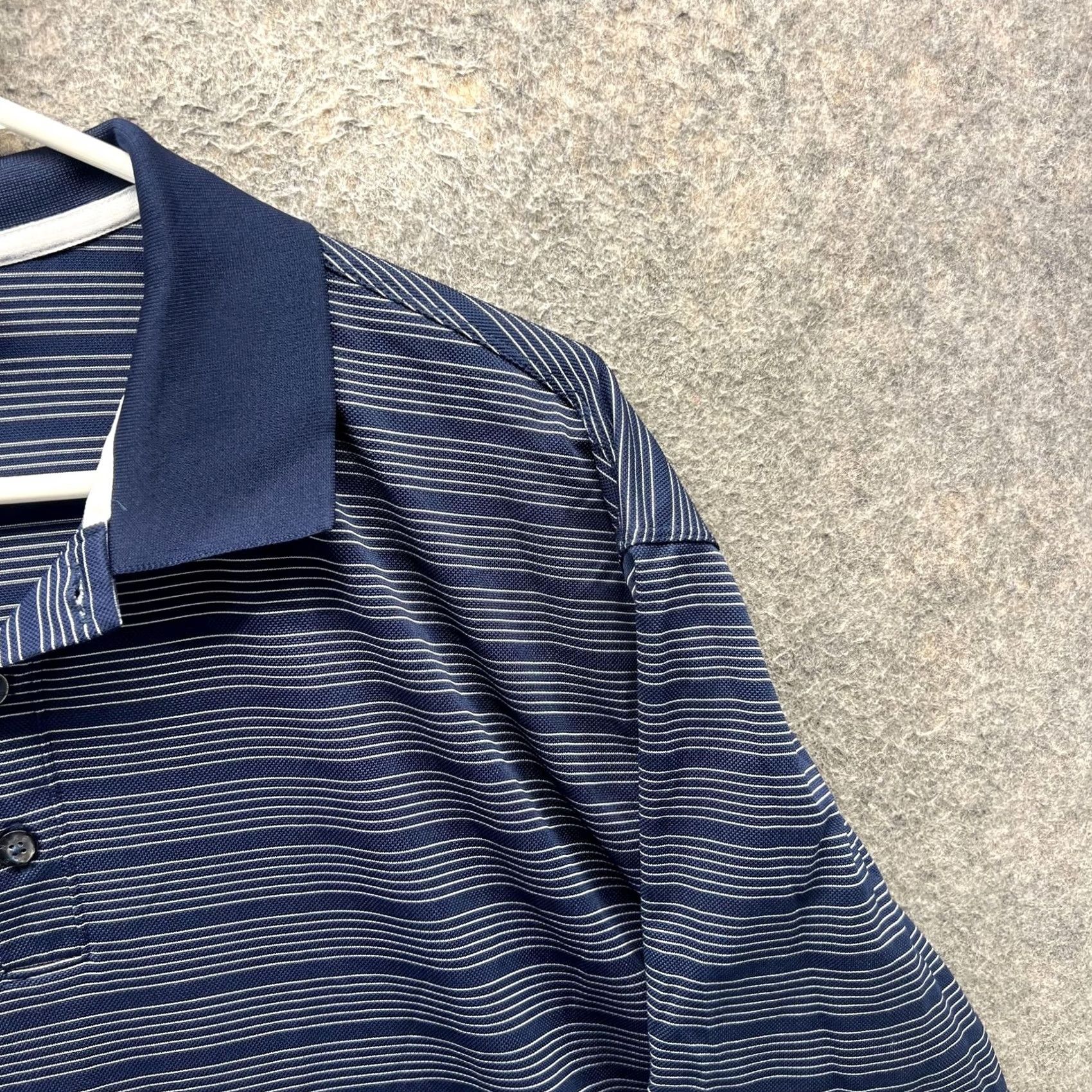 Nike Nike Polo Shirt Mens L Navy Blue Stripe Fit Dry Performance Golf Size US L / EU 52-54 / 3 - 7 Thumbnail