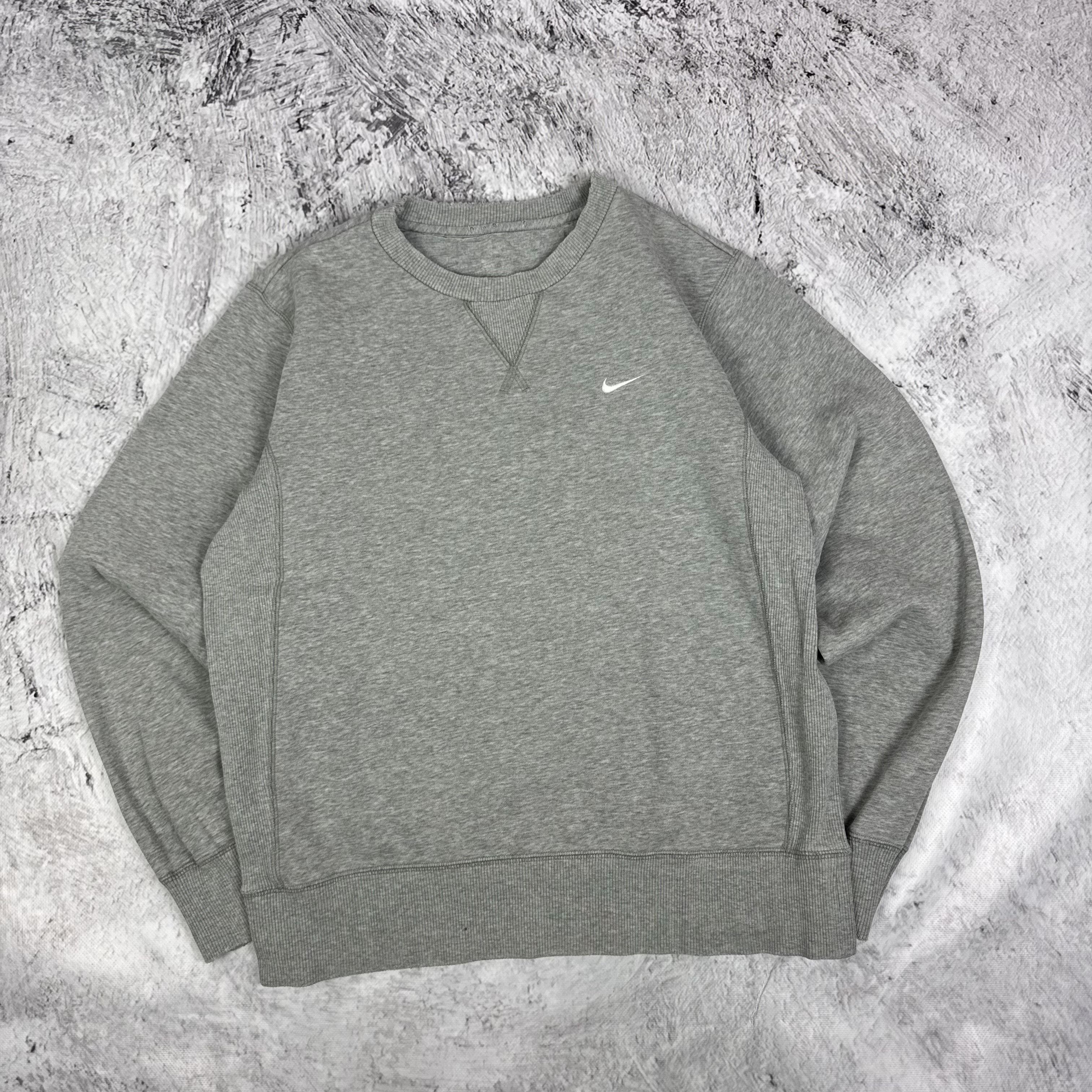 Nike Nike Men's Heather Gray Cotton Swoosh Pullover Sweatshirt S Size US S / EU 44-46 / 1 - 1 Thumbnail