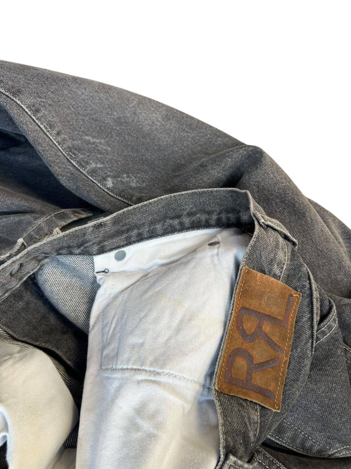 RRL Ralph Lauren × Vintage Vintage 90s RRL Usa Fade Black Stains Denim Baggy Jeans Size US 30 / EU 46 - 23 Thumbnail