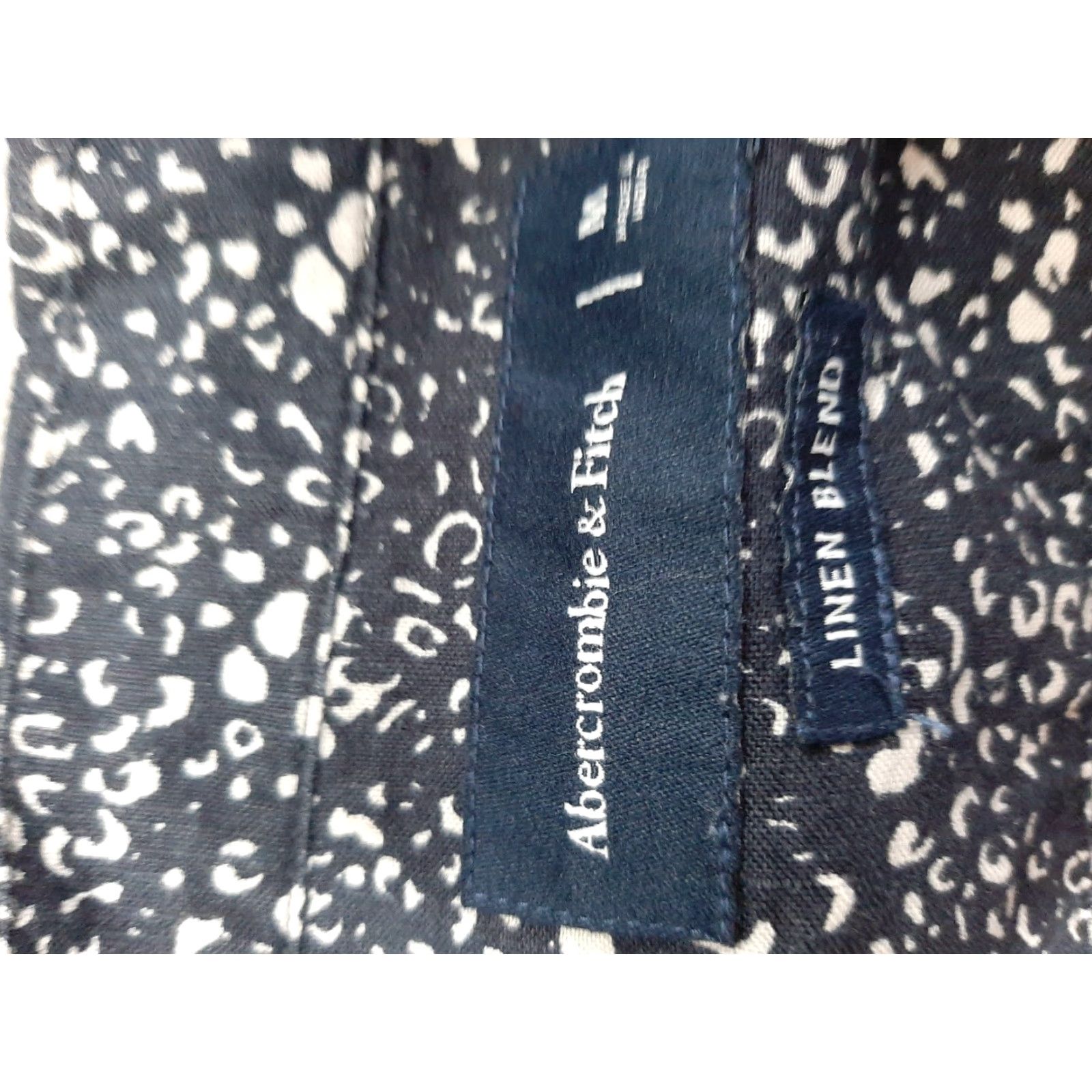 Abercrombie & Fitch Abercrombie & Fitch Top Womens M Blue Collared Linen Short Sleeve Blouse Size M / US 6-8 / IT 42-44 - 3 Thumbnail