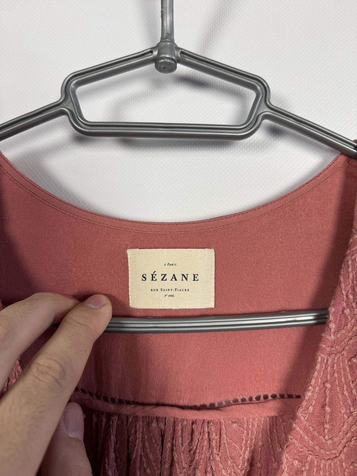 Sezane Sezane Paris Viscose Blouse Textured Long Sleeve Top Sz S/M Size S / US 4 / IT 40 - 7 Thumbnail