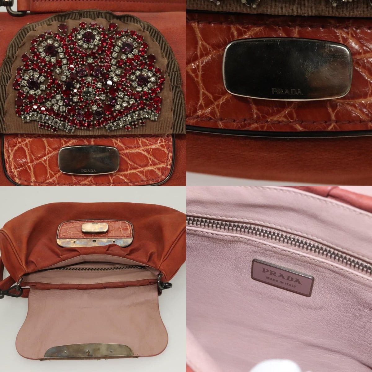 Prada PRADA Shoulder Bag Leather Red Size ONE SIZE - 11 Thumbnail