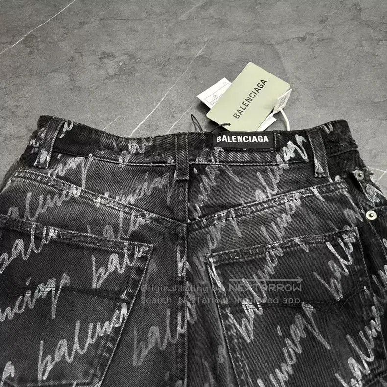 Balenciaga Balenciaga Cursive letter logo barrage printed denim long Size 25" / US 0 / IT 36 - 5 Thumbnail