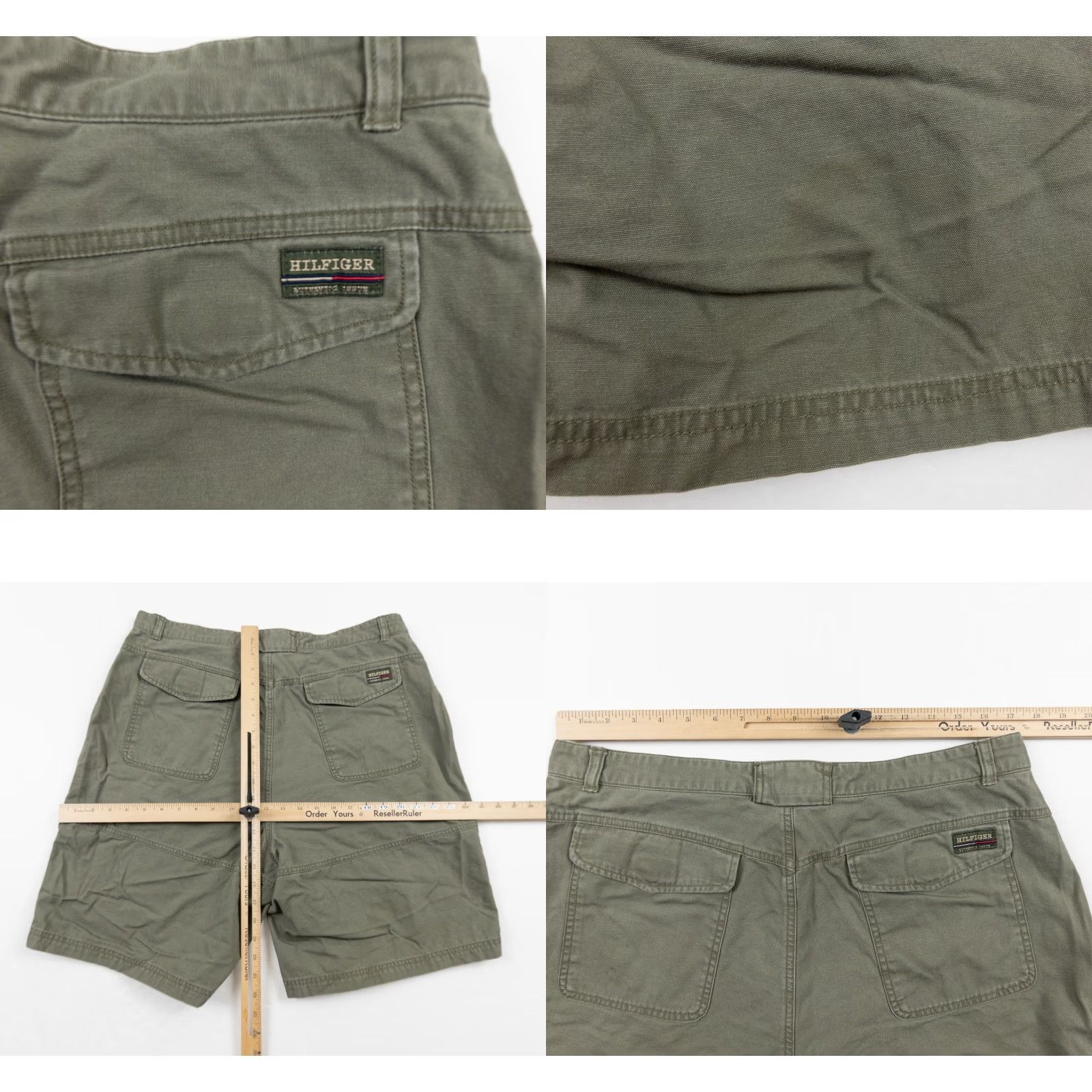 Tommy Hilfiger VINTAGE Tommy Hilfiger Shorts Mens 36 Chino Flat Front 9in Inseam Green 90s Casual Preppy Logo Mens Size US 36 / EU 52 - 8 Thumbnail