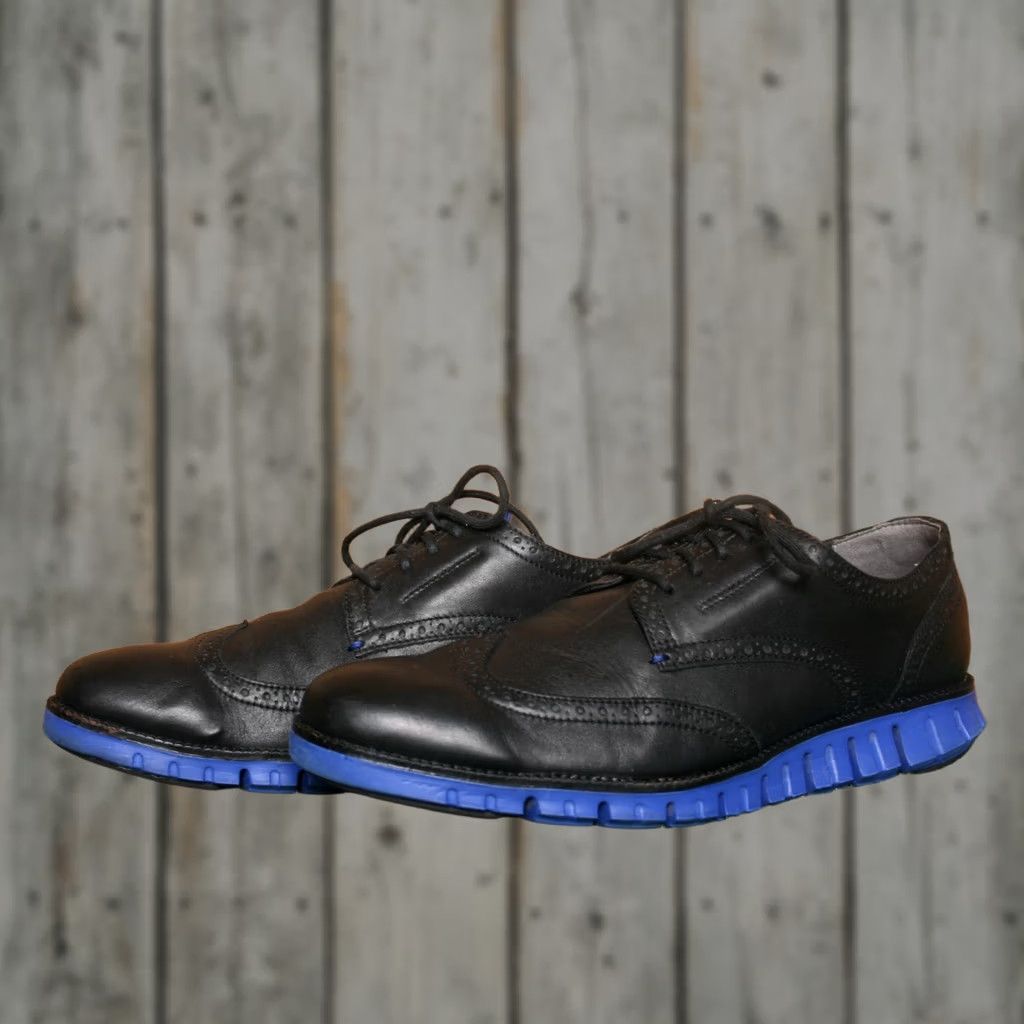 Cole Haan COLE HAAN Zerogrand Black Leather Wingtip Oxfords Lace Up Sz. 12M Men Dress Oxford Size US 12 / EU 45 - 1 Thumbnail