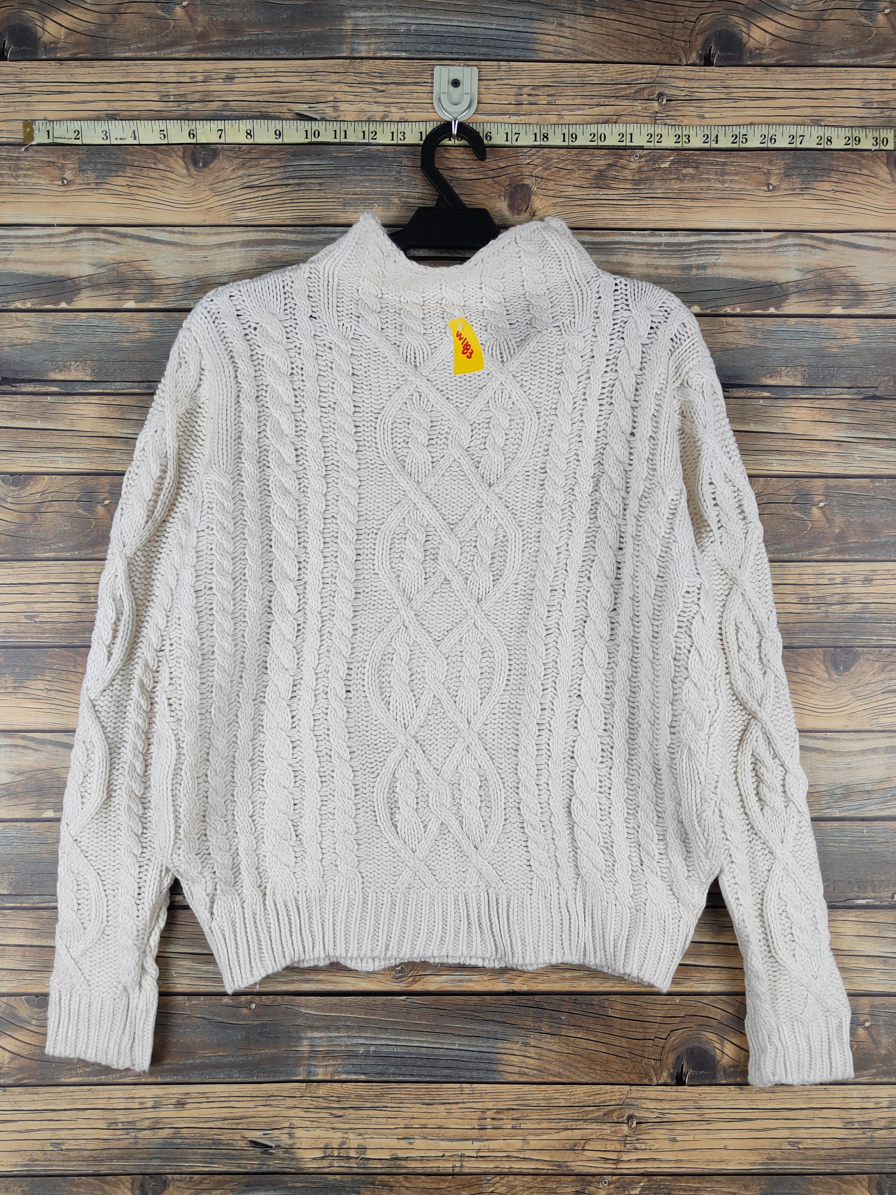 Aran Isles Knitwear Japan vintage Cream cable Knitwear Sweatshirts #W1183 Size M / US 6-8 / IT 42-44 - 7 Thumbnail