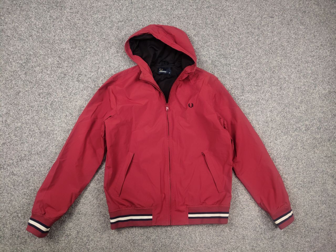 Fred Perry Vintage Fred Perry Membrane jacket hoodie red Logo Y2K Style Size US M / EU 48-50 / 2 - 2 Thumbnail