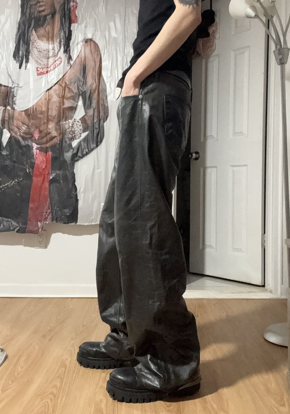 Rick Owens Rick Owens Leather Geth Jeans Size US 31 - 5 Thumbnail