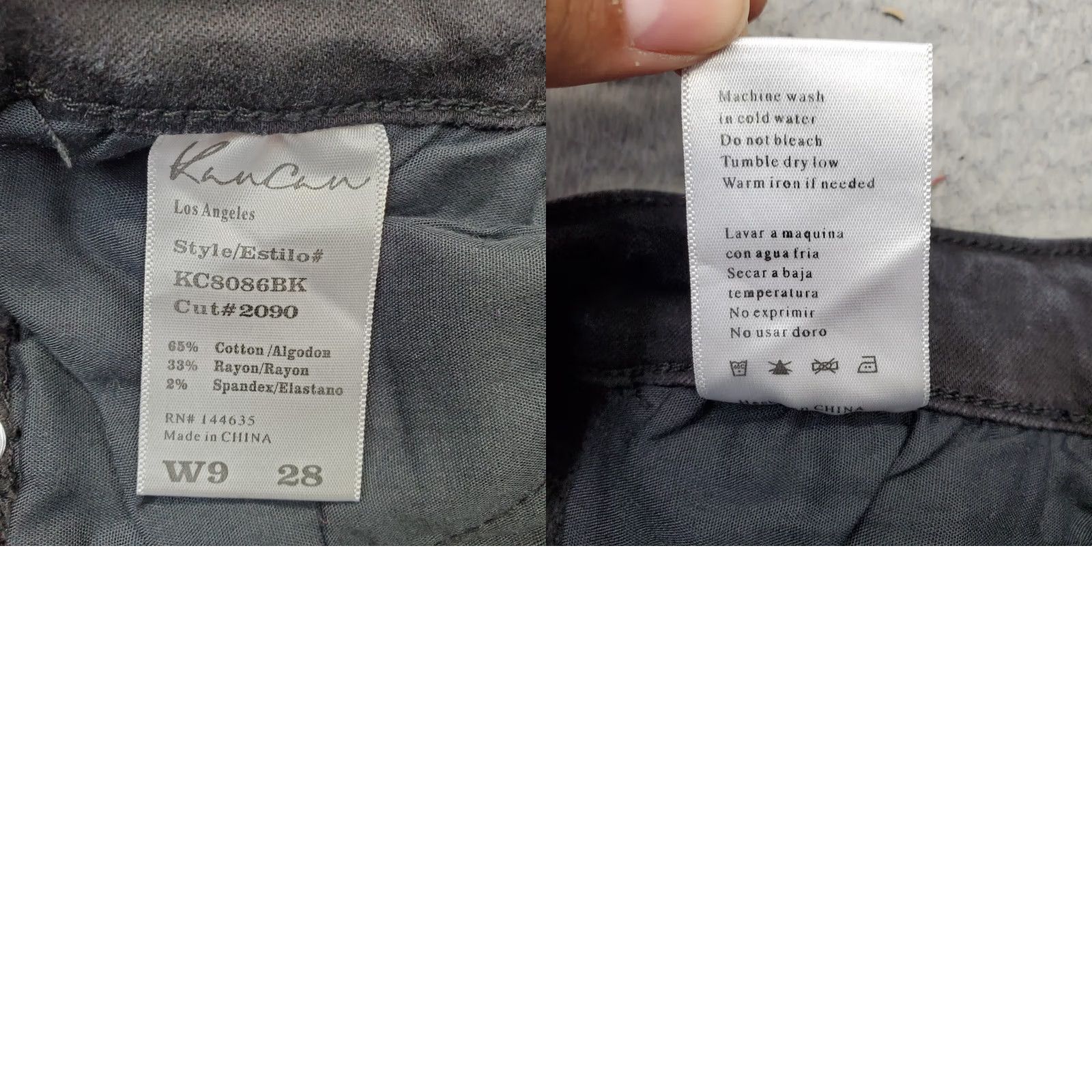 Vintage KanCan Skinny Jeans Women Size 28 Black Dark Wash 5-Pocket Design Distressed Pants Size 28" / US 6 / IT 42 - 8 Thumbnail