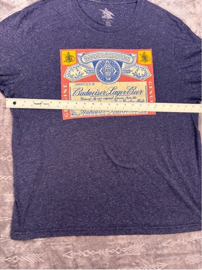 Budweiser Men's Budweiser T-shirt 2XL Blue Size US XL / EU 56 / 4 - 3 Thumbnail