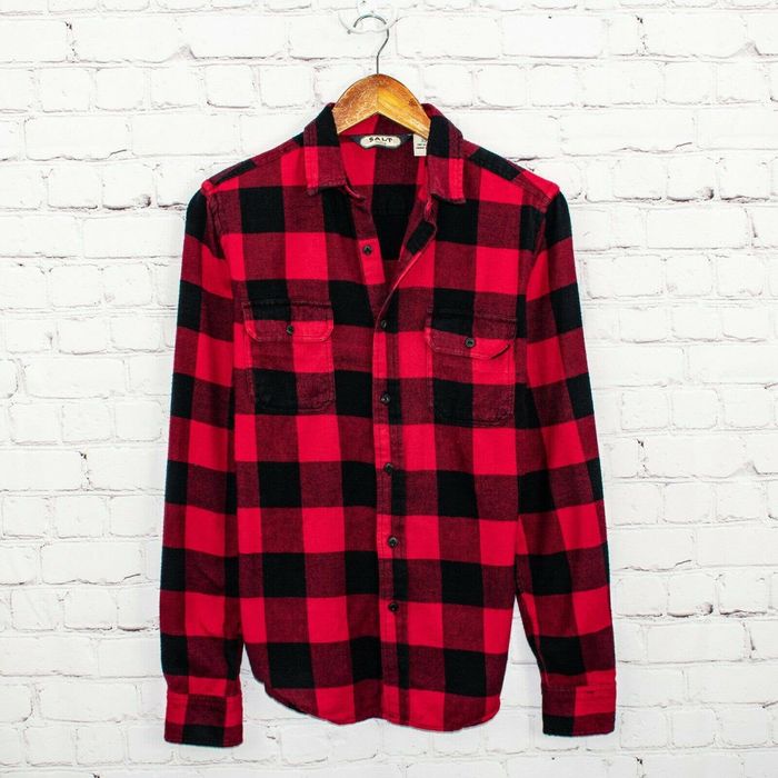 Salt Valley Salt Valley Red Buffalo Plaid Button up Flannel Shirt | Grailed