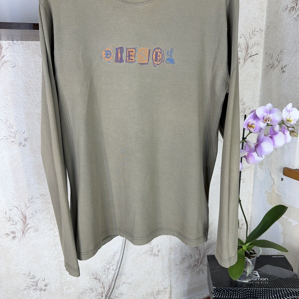 Diesel Vintage Diesel Longsleeve Archive Centre Khaki Avant Garde Size US L / EU 52-54 / 3 - 12 Thumbnail