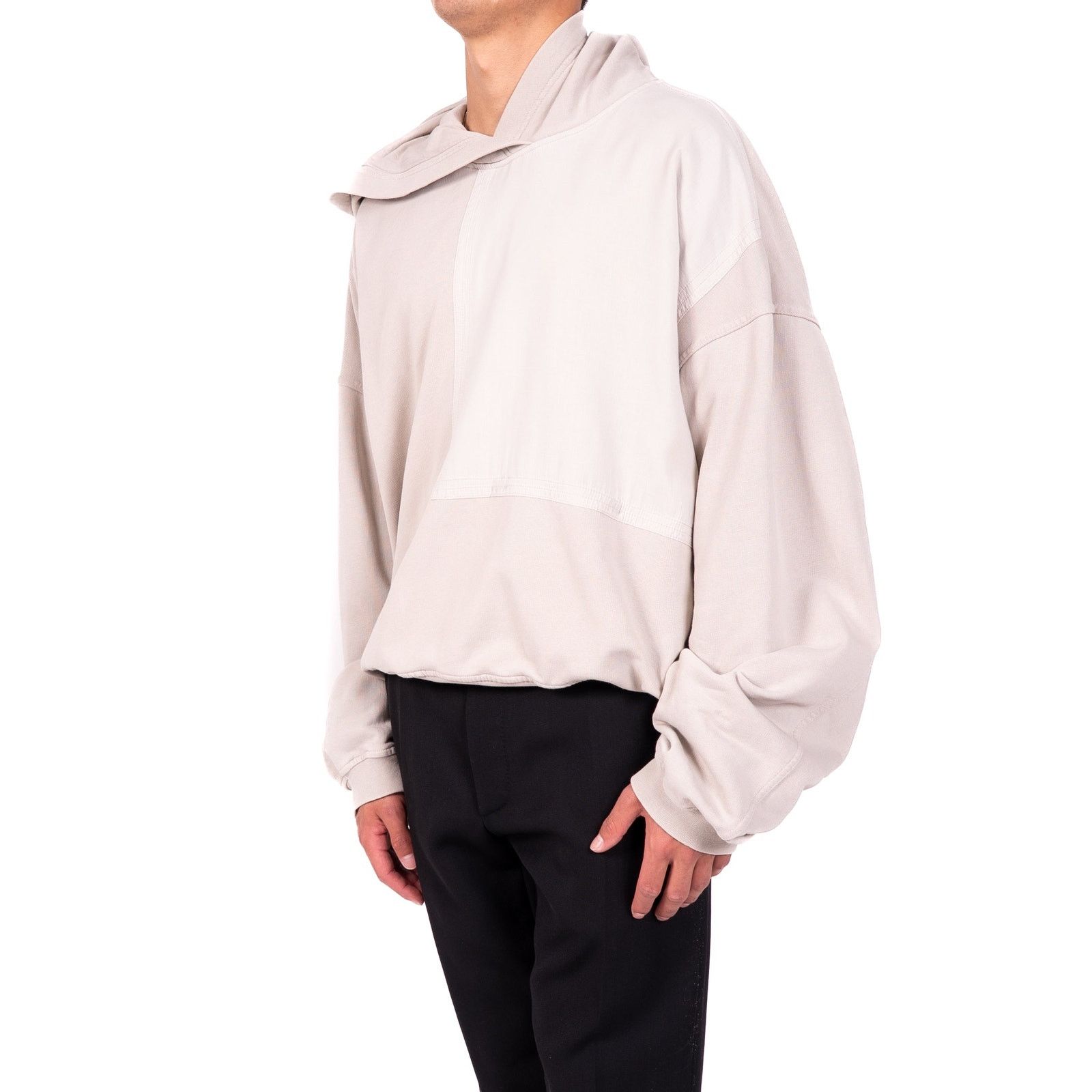 Haider Ackermann SS20 Oversized Panelled Perth Hoodie in Grey Cotton Size US M / EU 48-50 / 2 - 3 Thumbnail