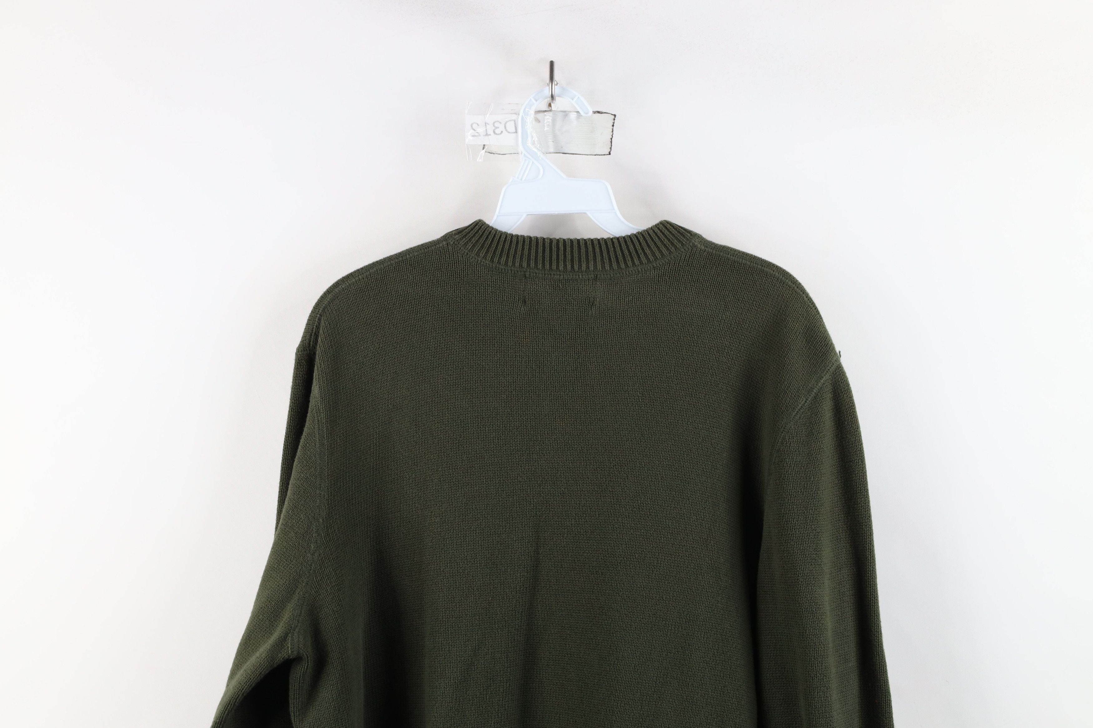 Eddie Bauer × Vintage Vintage Eddie Bauer Blank Cotton Knit Henley Sweater Green Size US L / EU 52-54 / 3 - 13 Thumbnail