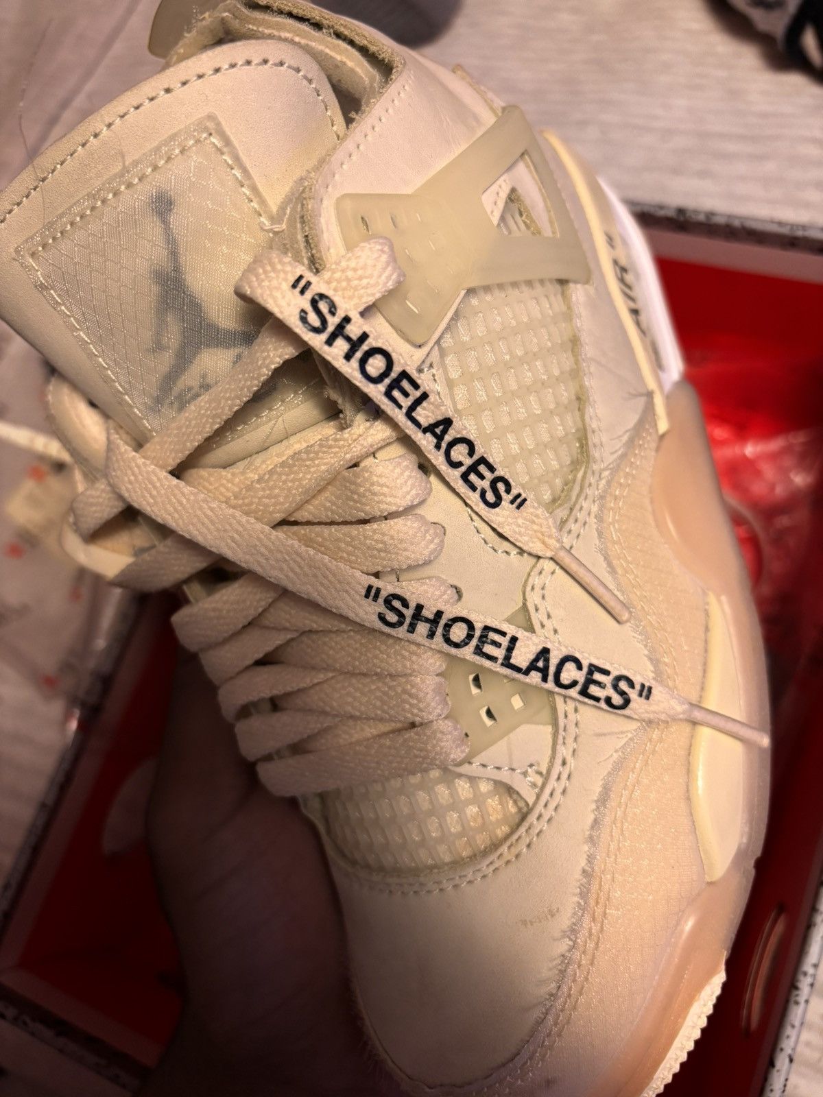 Jordan Brand × Off-White Air Jordan 4 x Off White Sail Size US 5 / IT 35 - 14 Thumbnail