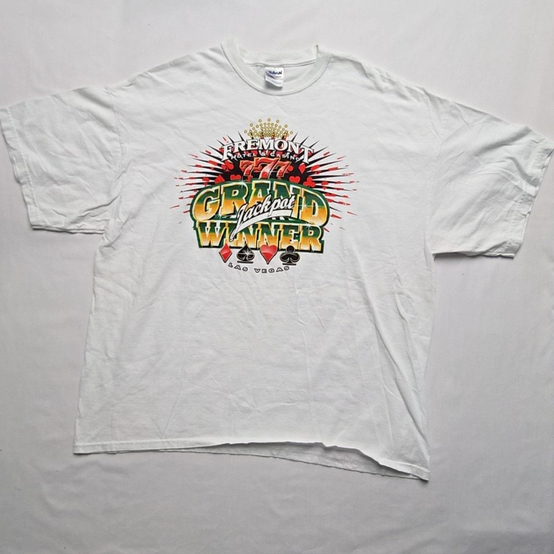Gildan Fremont Casino Tee Grand Winner Las Vegas White XXL Y2K Size US XXL / EU 58 / 5 - 1 Thumbnail
