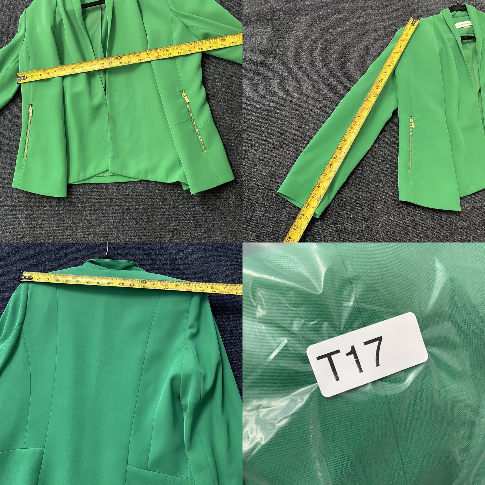 Calvin Klein Calvin Klein Blazer Jacket Womens 10 Green Open Front Zip Pockets Lined Career Blazer Jacket Women 10 Green Career Blazer Womens Mens? Size L / US 10 / IT 46 - 8 Thumbnail