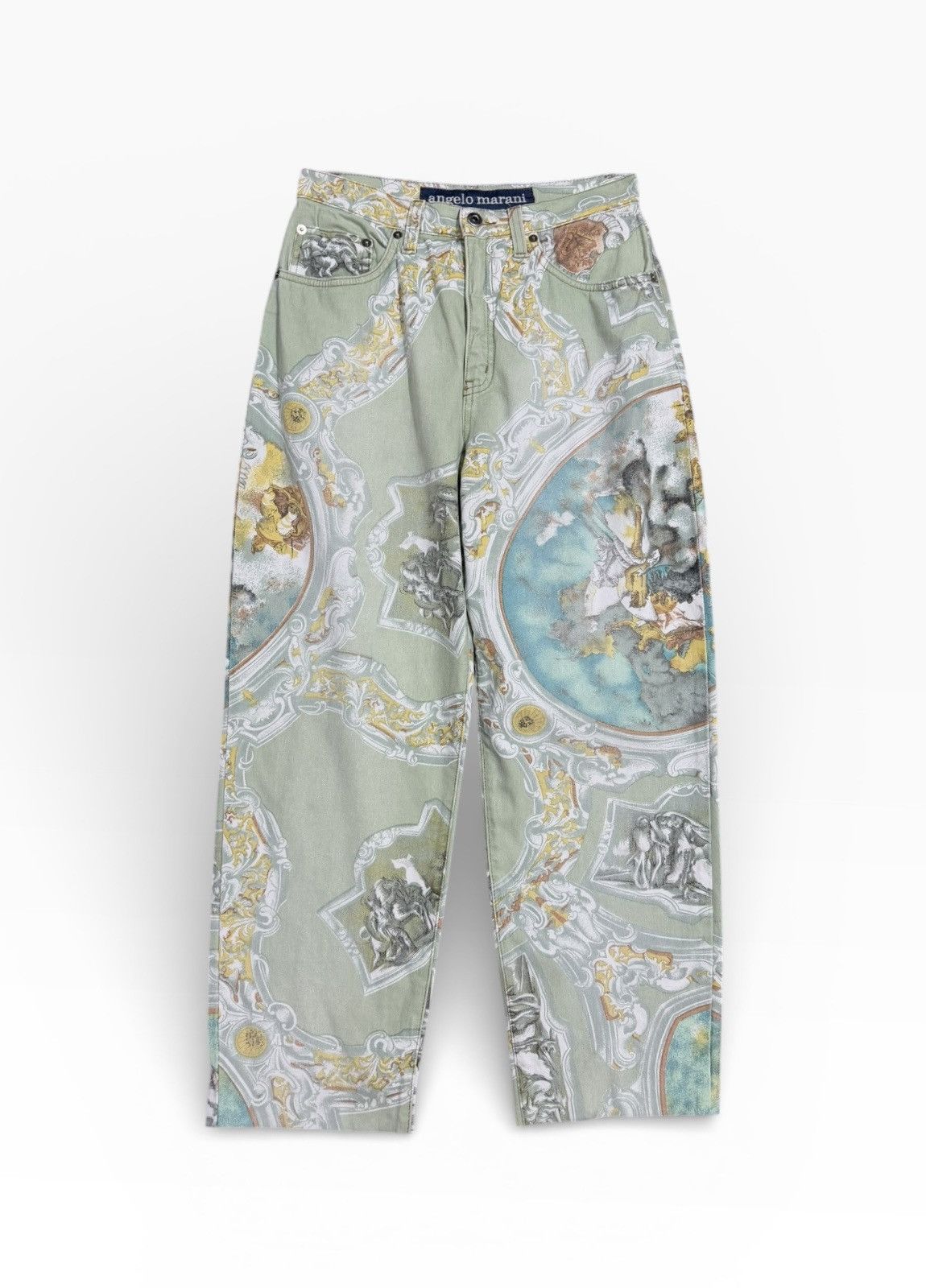 Roberto Cavalli Vtg🔥Angelo Marani Baroque Printed Denim Pant Size US 29 - 1 Thumbnail