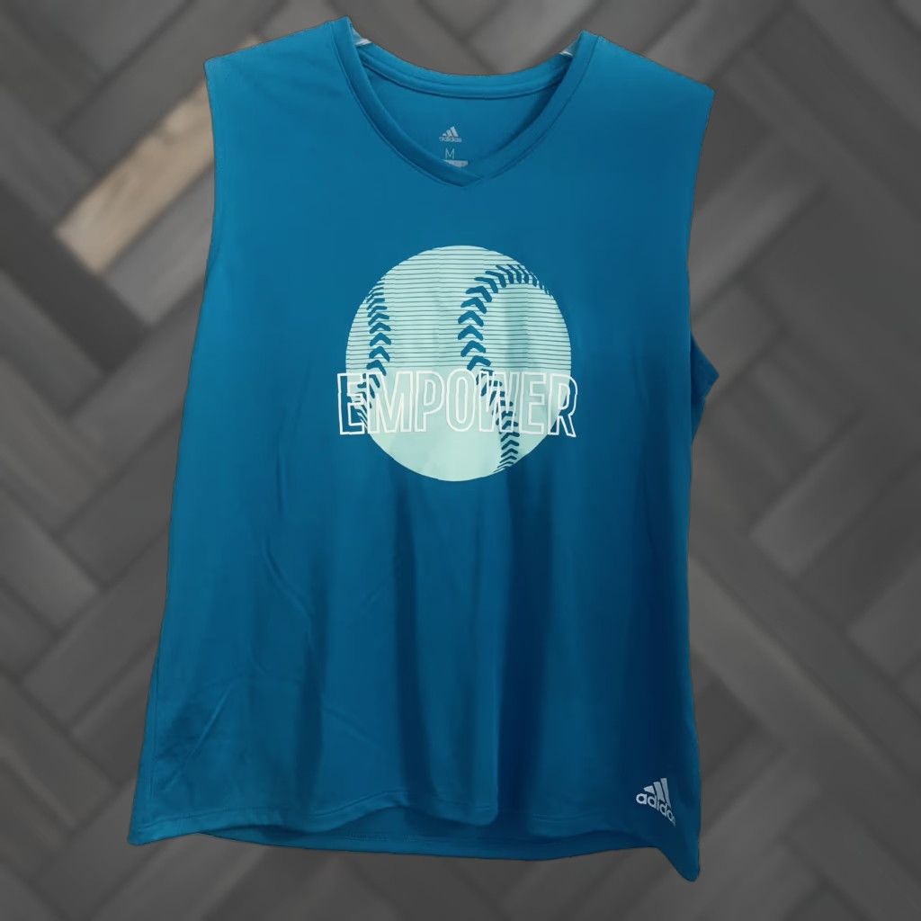 Adidas Adidas Tank Top Womens Medium Aeroready Blue Sleeveless Round Neck Workout Gym Shirt Size M / US 6-8 / IT 42-44 - 1 Thumbnail