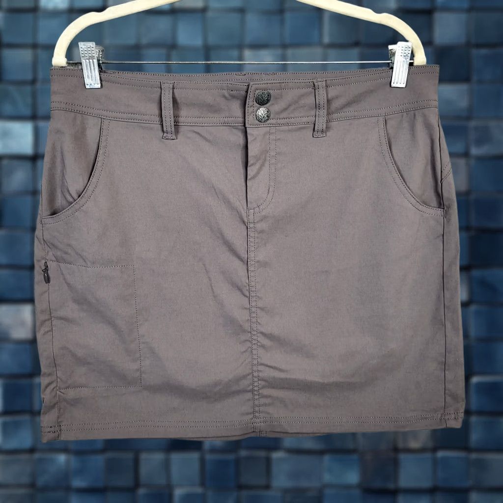 Prana Prana Women's Outdoor Grayish Brown Skort Size 10 Activewear Pants Elastic Waist Regular Color Brown Size ONE SIZE - 1 Thumbnail