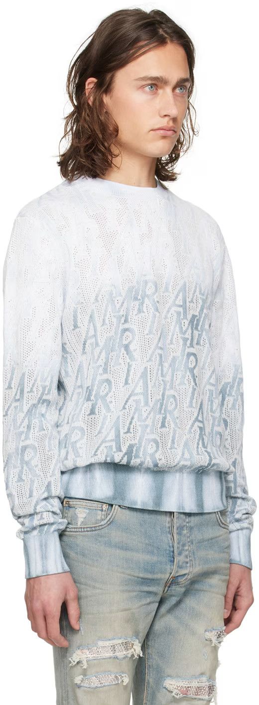 Amiri o1y0525 Logo Sweater in Light Blue Size US S / EU 44-46 / 1 - 2 Thumbnail