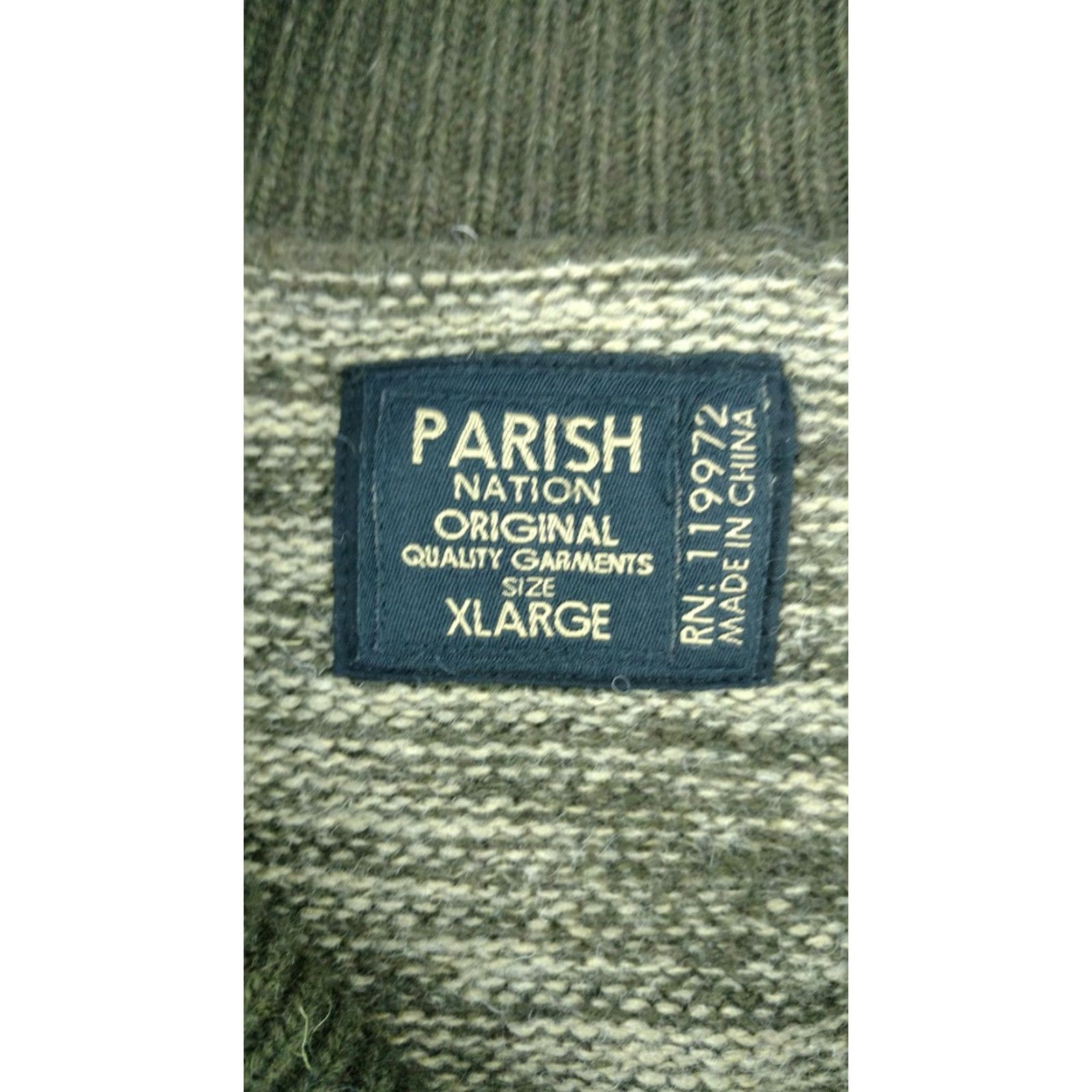 Vintage Parish Nation Sweater XL Green Shawl Neck Pockets Unisex Pullover Elbow Patch Mens Size US XL / EU 56 / 4 - 6 Thumbnail