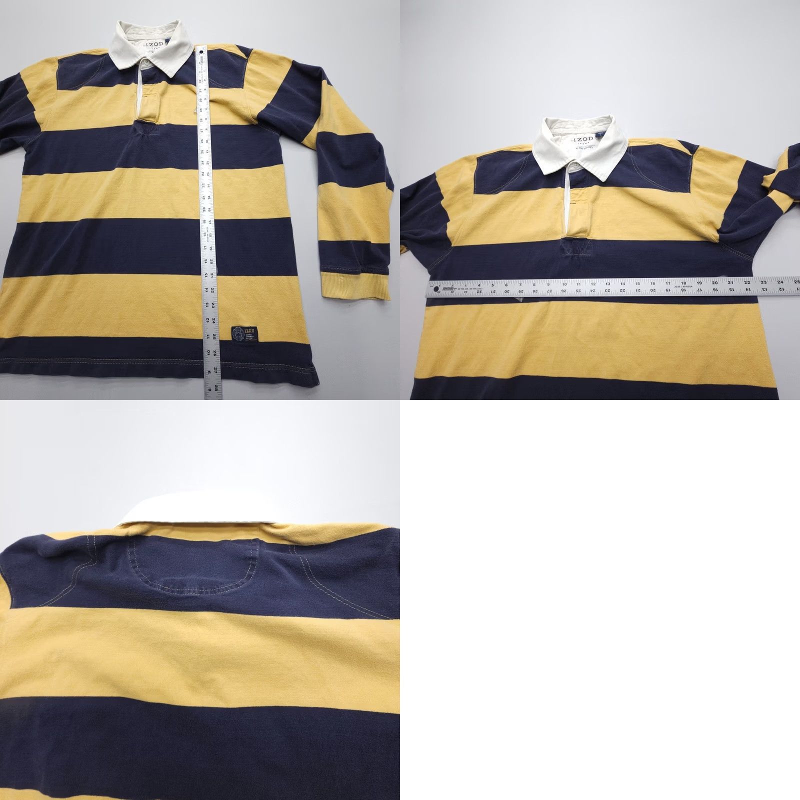 Izod IZOD Polo Shirt Mens Large Striped Cotton Long Sleeve Retro 90s Rugby Size US L / EU 52-54 / 3 - 8 Thumbnail